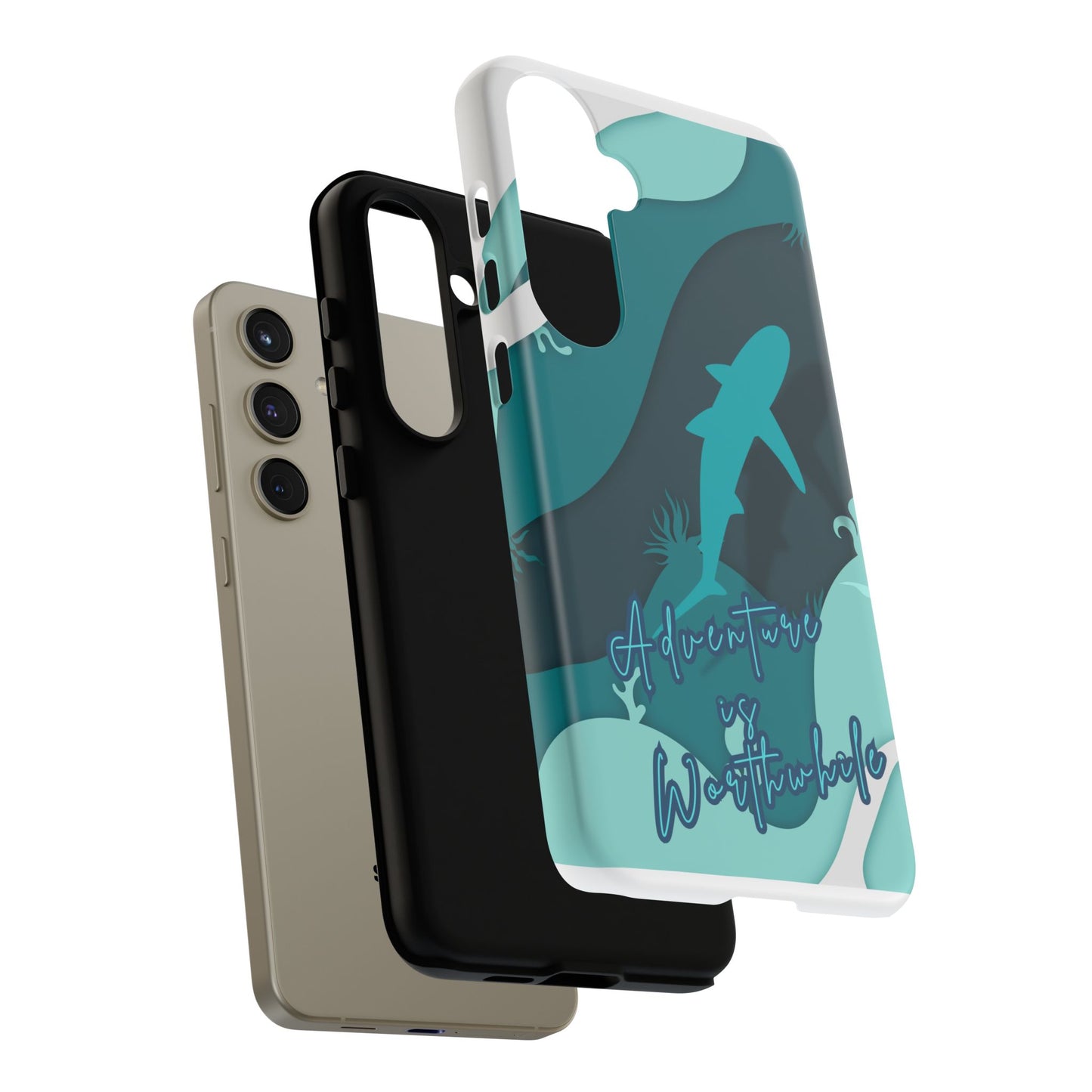 Blue Ocean Phone Case - "Adventure is Worthwhile" Teal Protective Cover