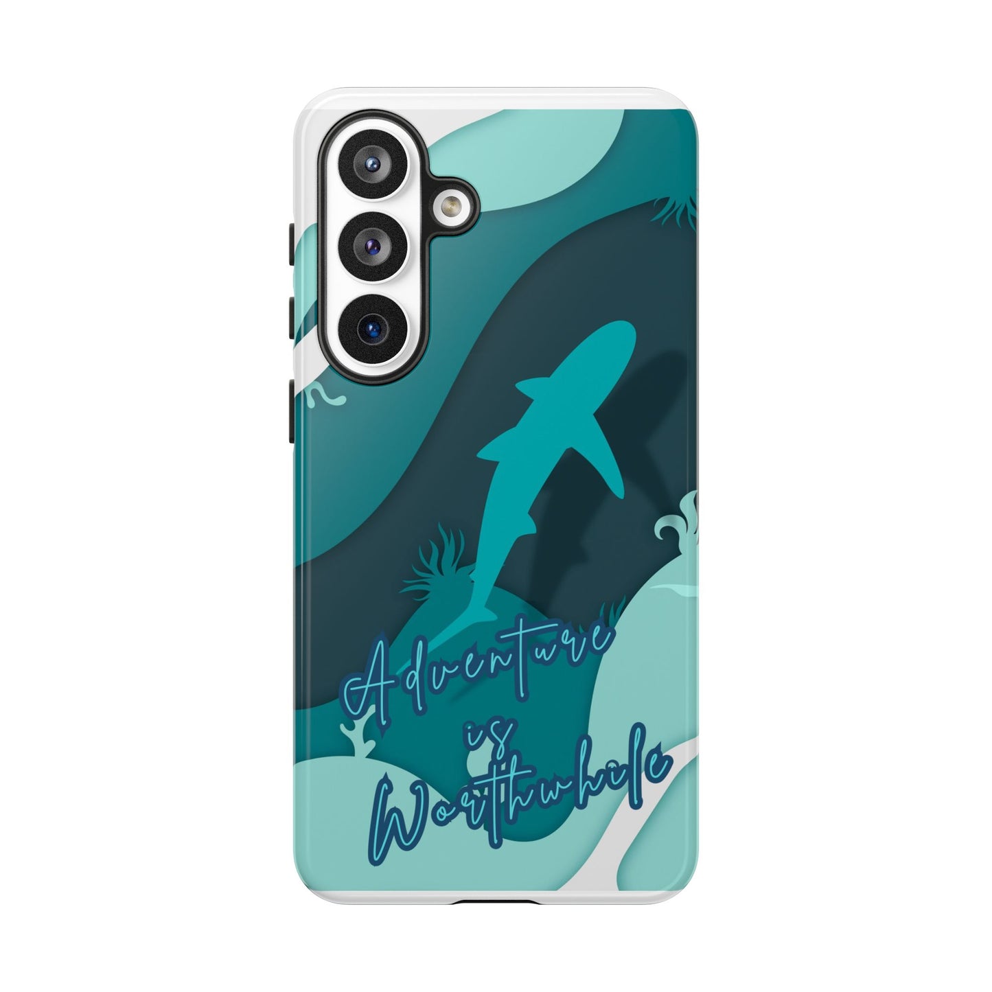 Blue Ocean Phone Case - "Adventure is Worthwhile" Teal Protective Cover