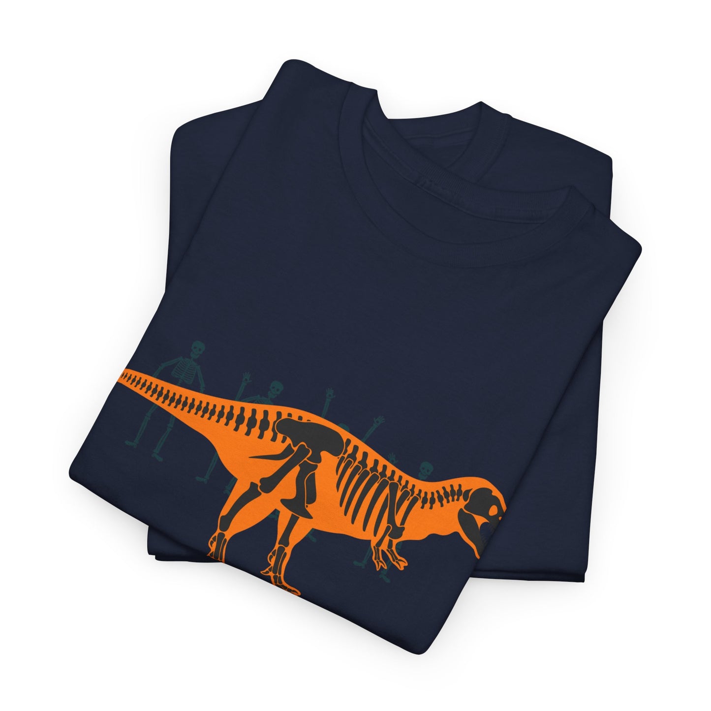 Dinosaur Graphic Tee — Retro Neon T-Rex & Skeleton Shirt