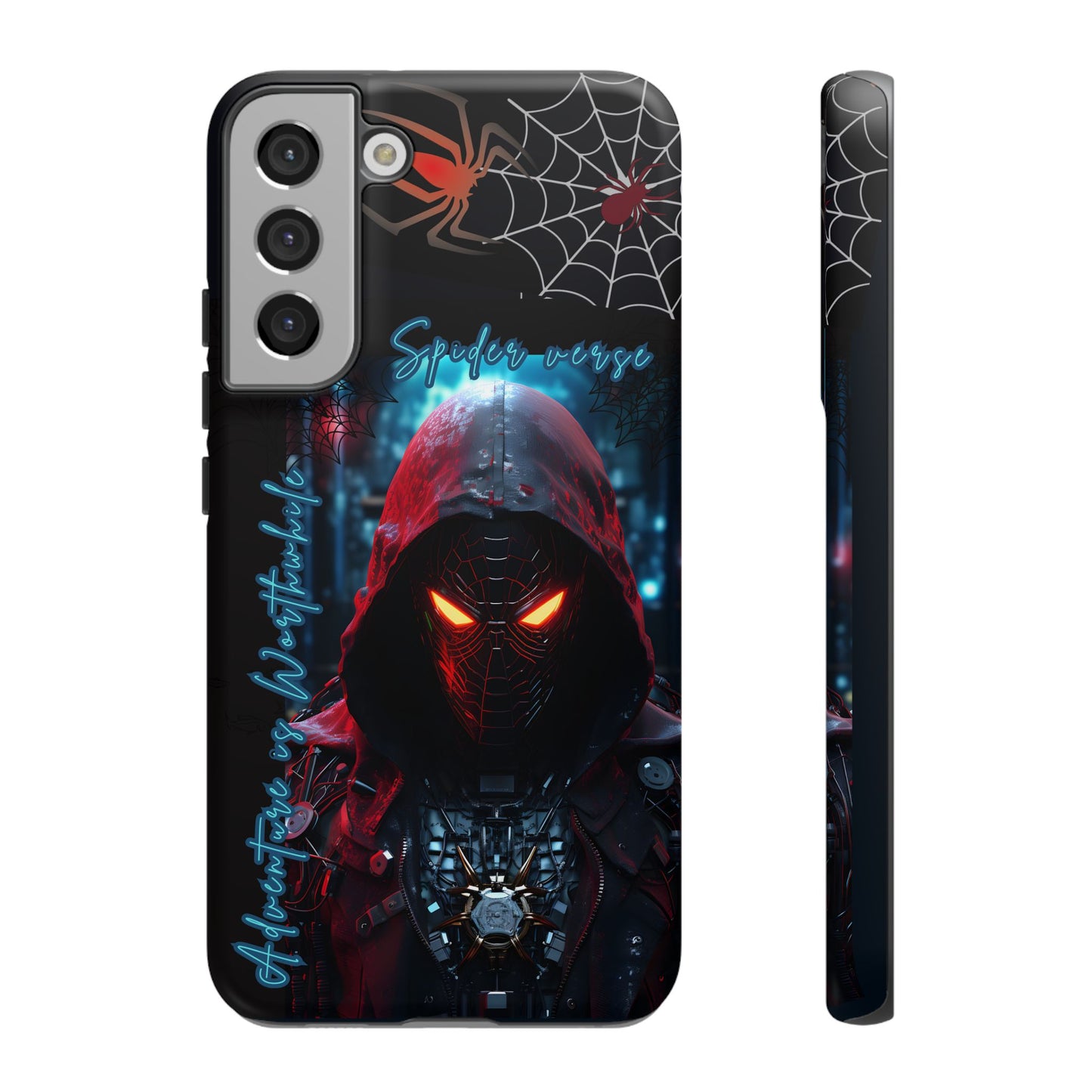 Spiderman Phone Case — Neon Hooded Skull Design "Spider verse"