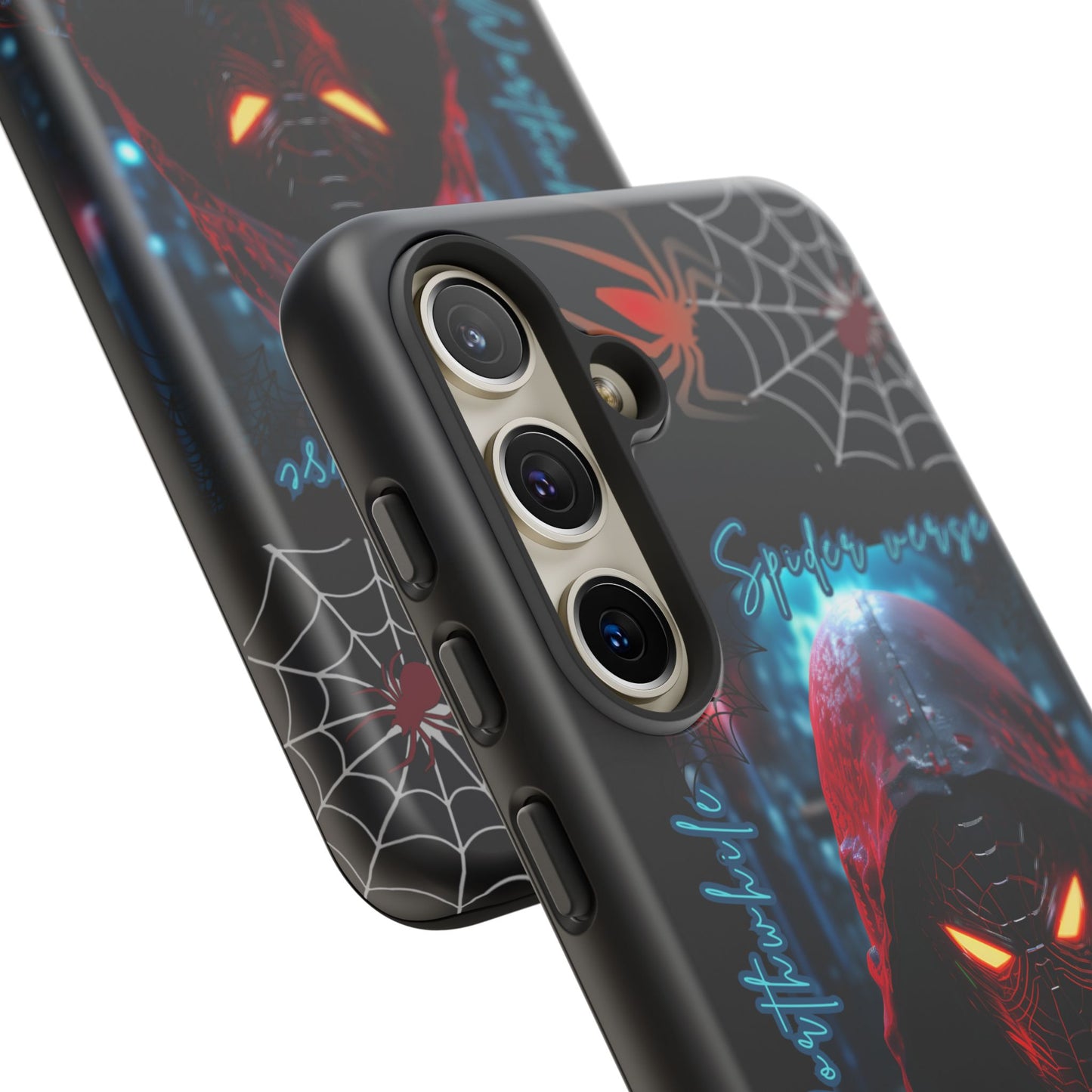 Spiderman Phone Case — Neon Hooded Skull Design "Spider verse"