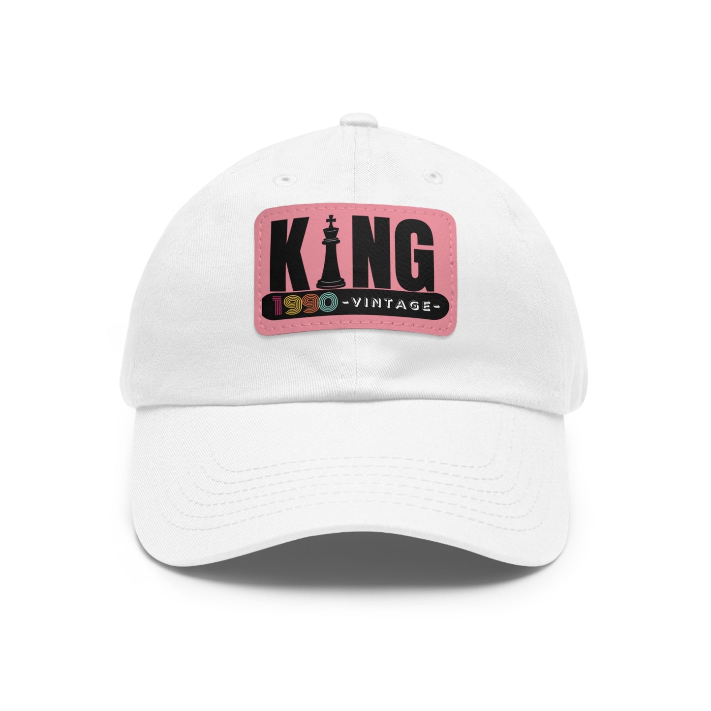 King 1990 Vintage Leather Patch Dad Hat