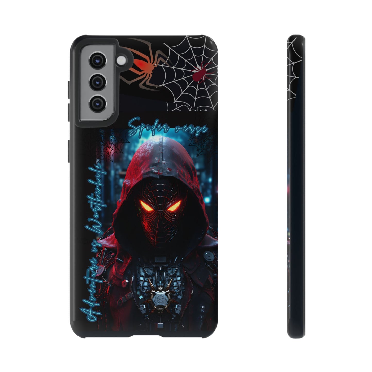 Spiderman Phone Case — Neon Hooded Skull Design "Spider verse"