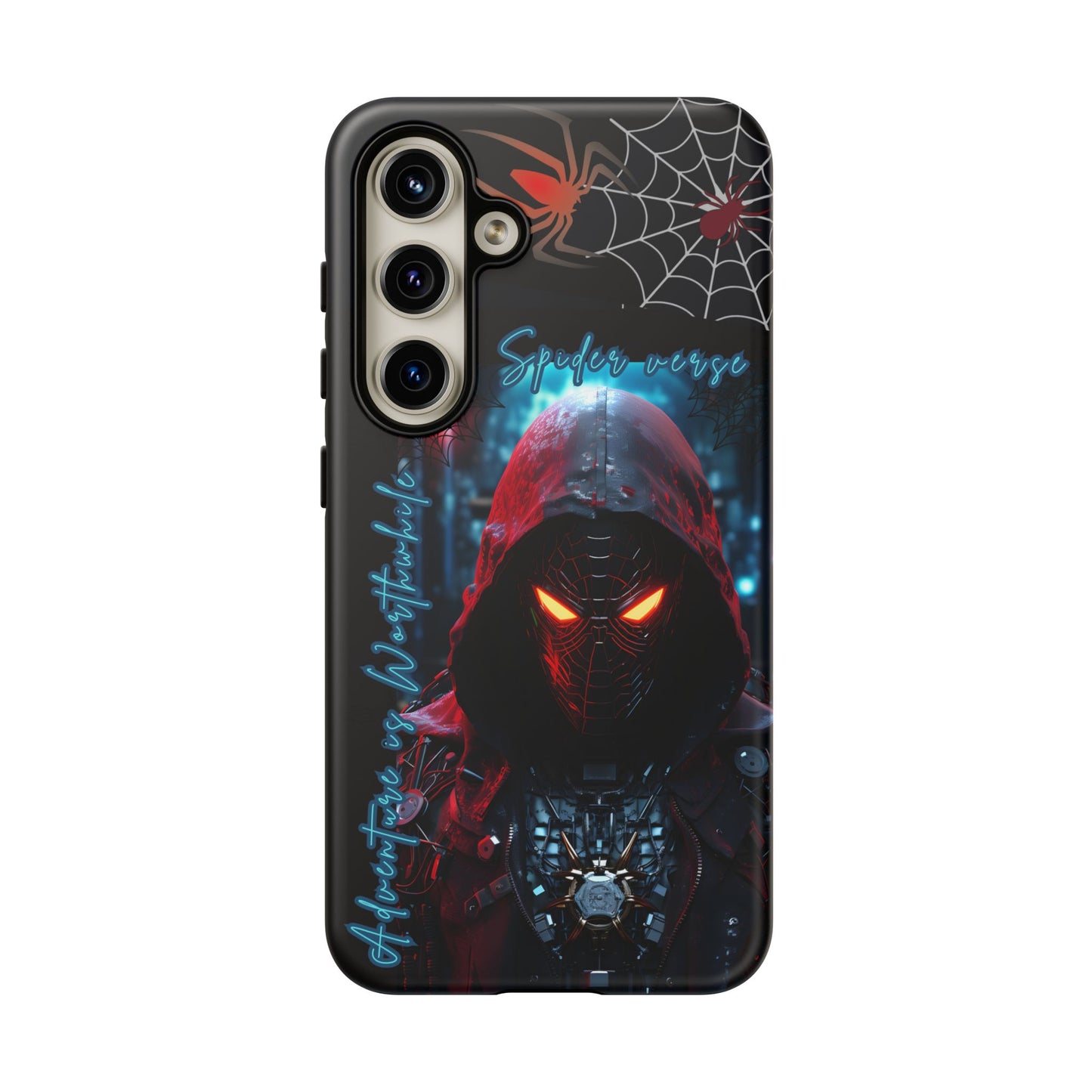 Spiderman Phone Case — Neon Hooded Skull Design "Spider verse"