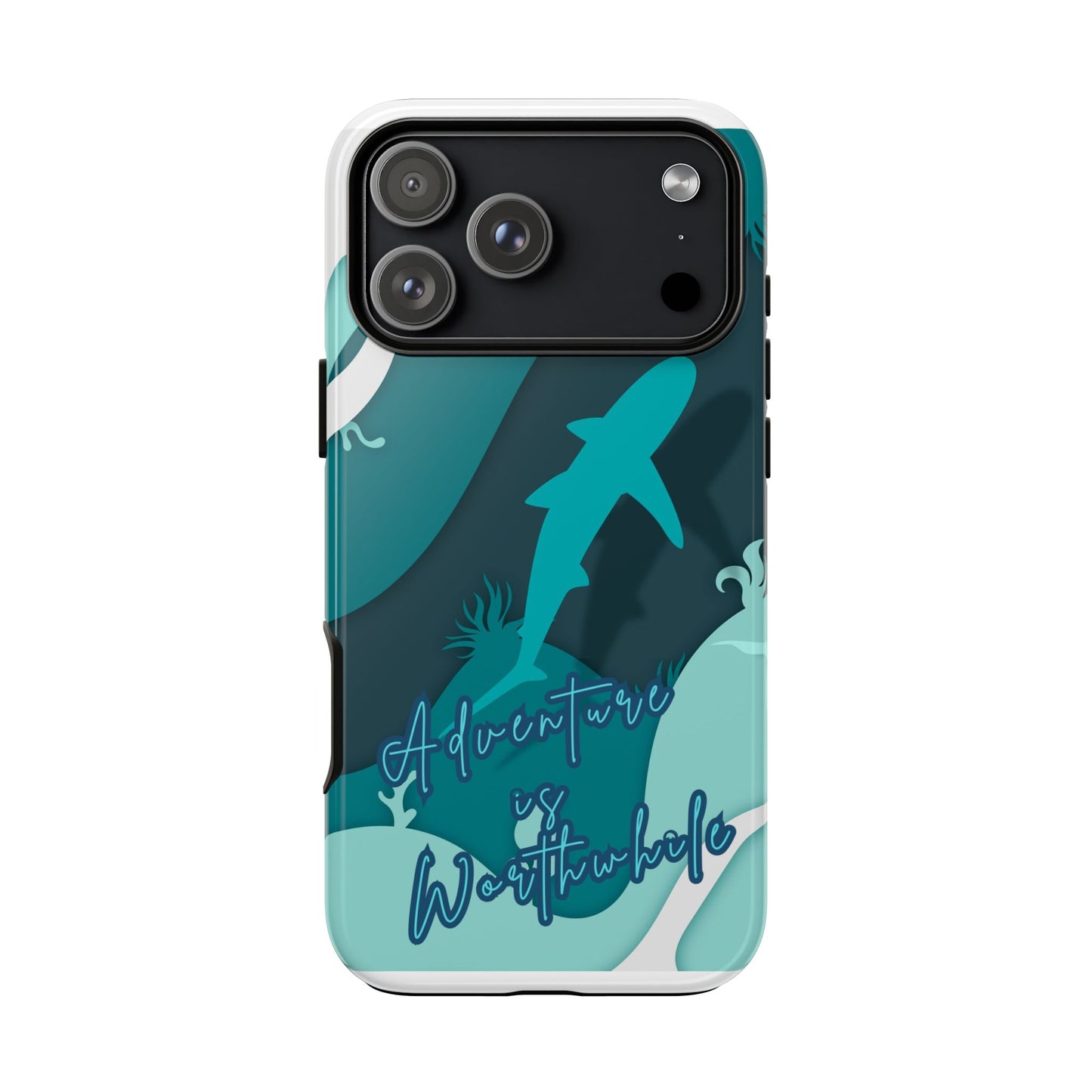 Blue Ocean Phone Case - "Adventure is Worthwhile" Teal Protective Cover