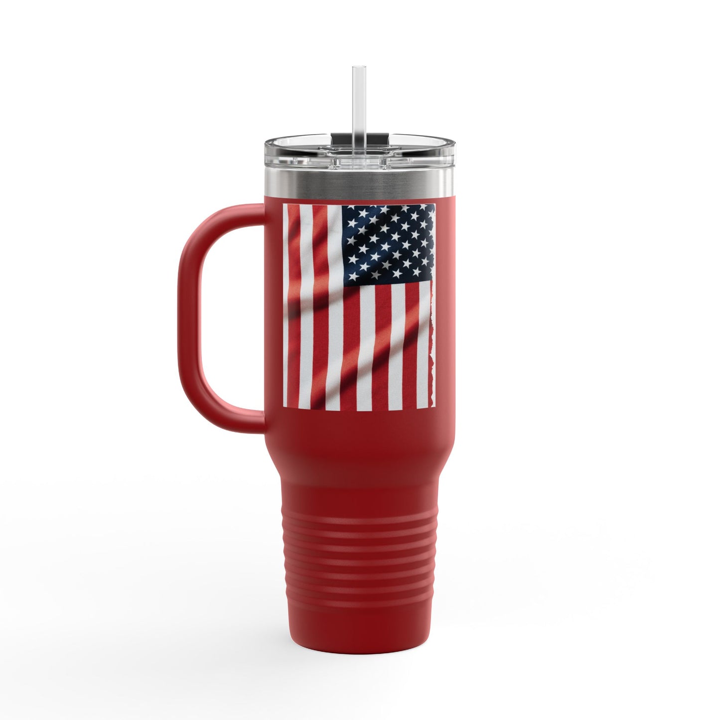 40oz Insulated Travel Mug — American Flag Patriotic Stainless Steel Tumbler