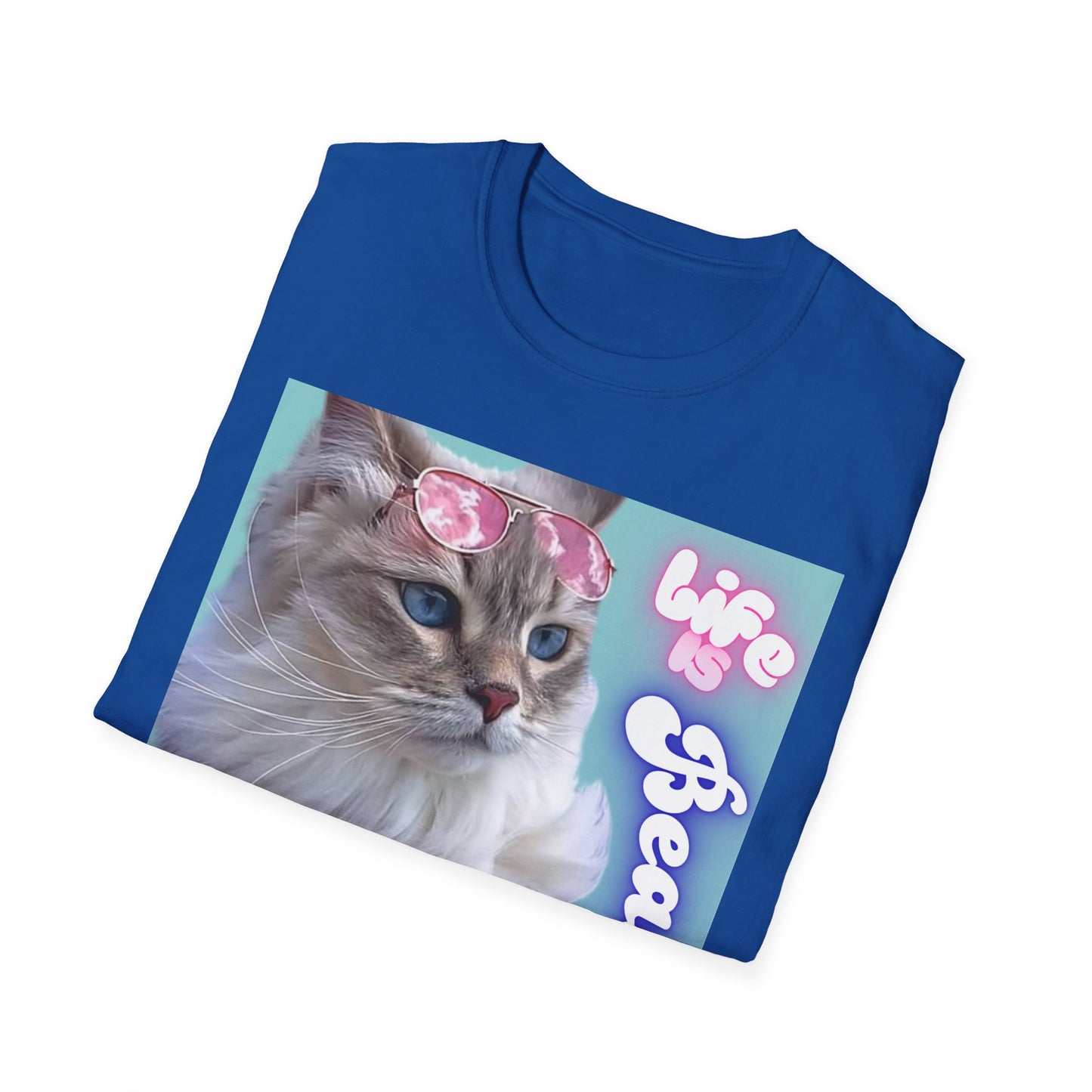 Life Is Beautiful Cat T-Shirt — Inspirational Cat Graphic Tee
