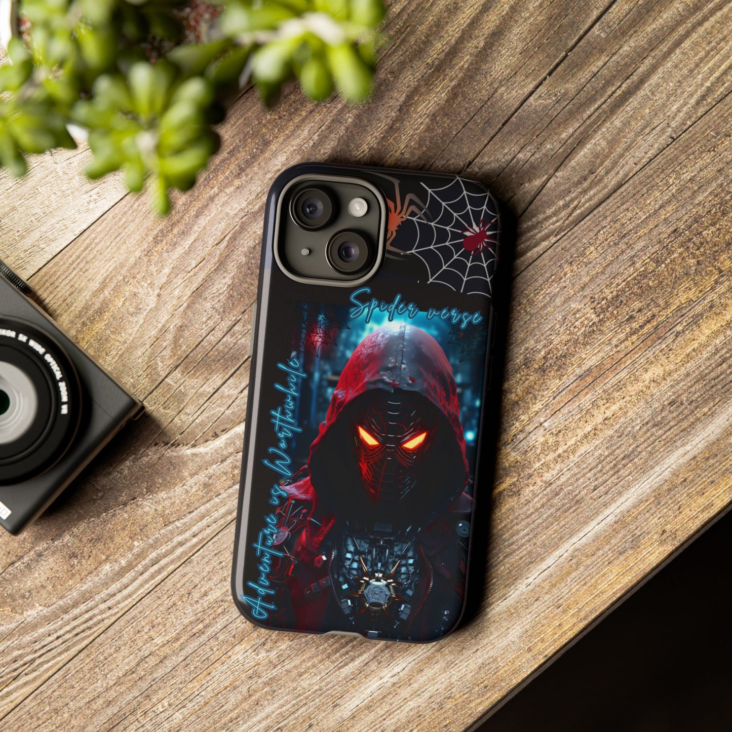 Spiderman Phone Case — Neon Hooded Skull Design "Spider verse"