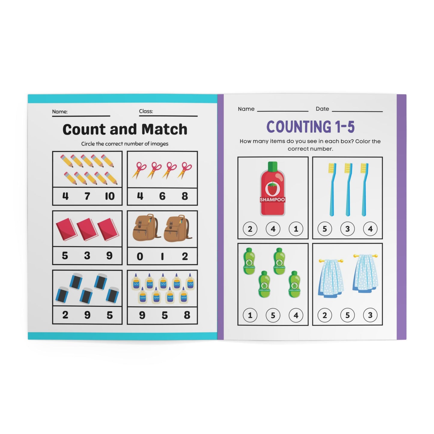 Number Learning Coloring Book — Kids Educational Numbers Activity Book
