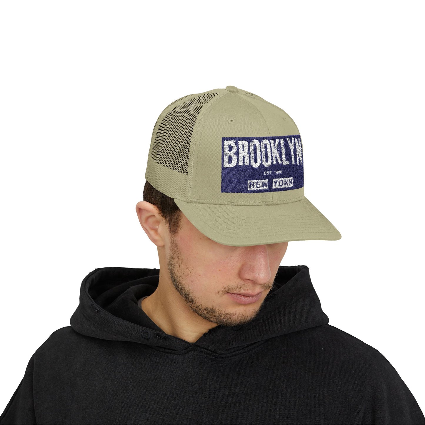 Brooklyn Trucker Cap – Vintage Sequin Patch Snapback
