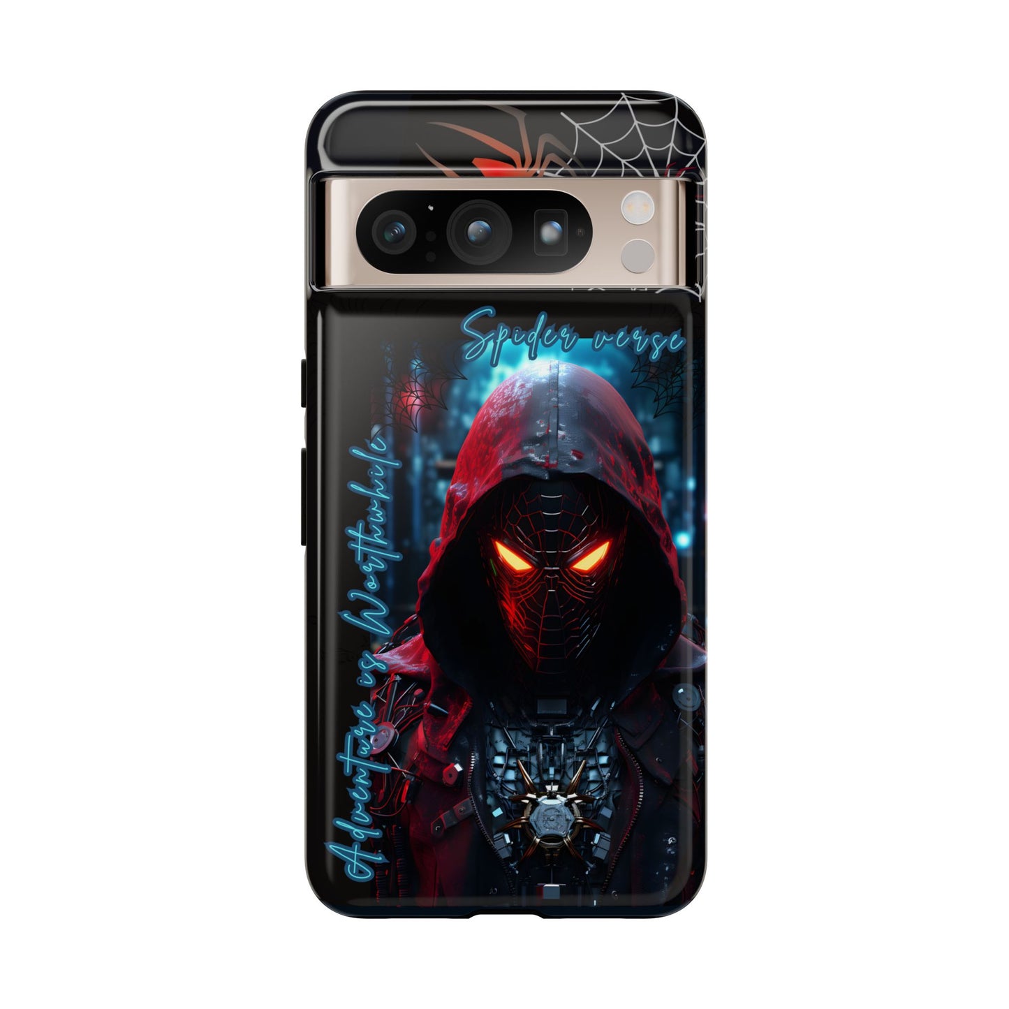 Spiderman Phone Case — Neon Hooded Skull Design "Spider verse"