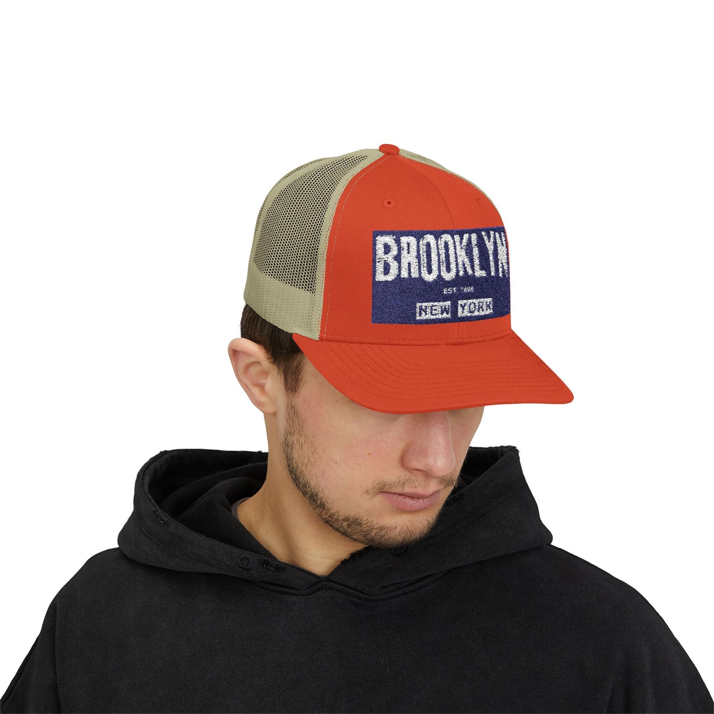 Brooklyn Trucker Cap – Vintage Sequin Patch Snapback