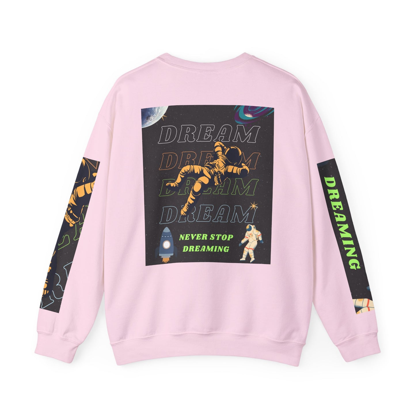 Space Crewneck Sweatshirt — “Seeking a New Planet for Life” Astronaut Graphic