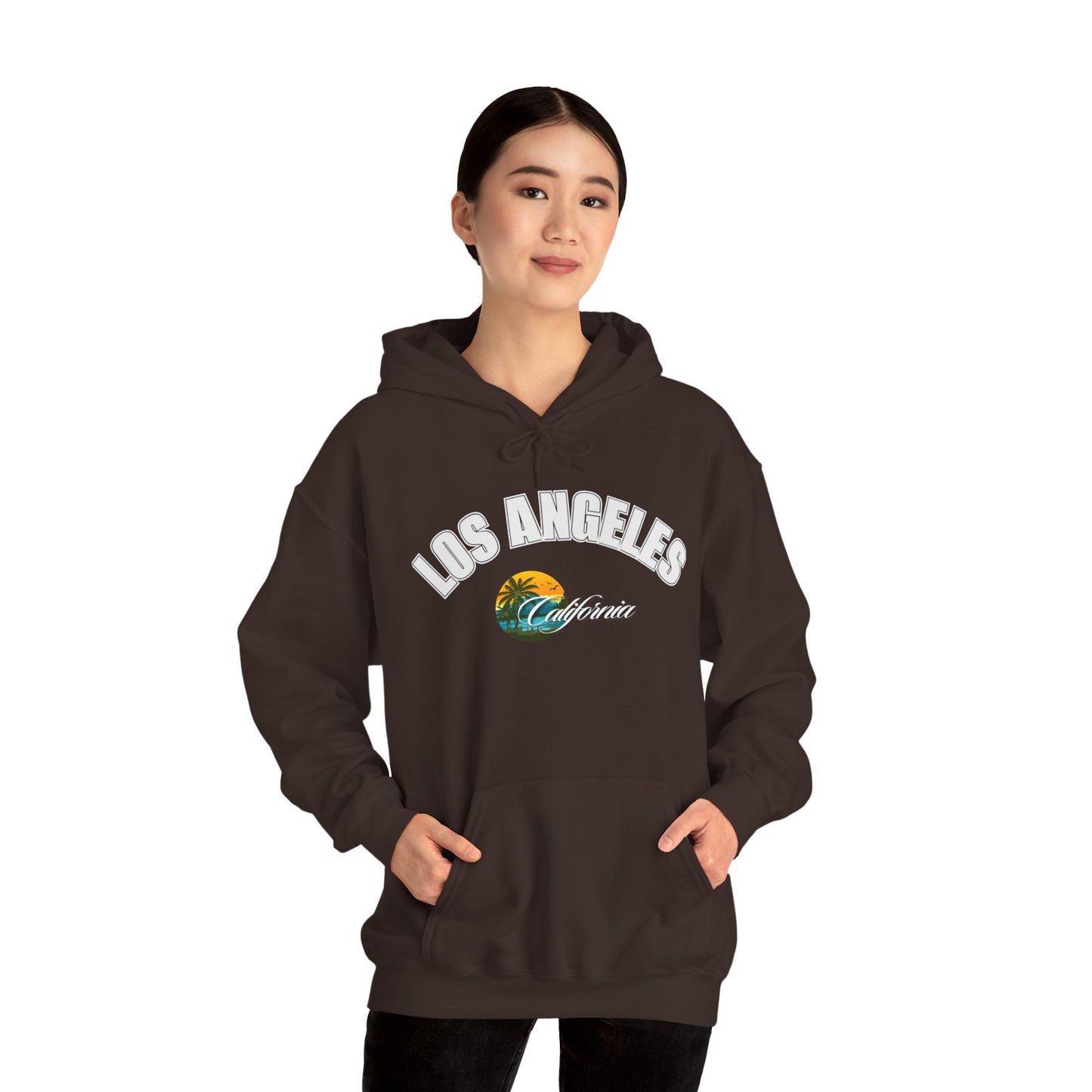Los Angeles Retro Surf Hoodie — Vintage Sunset Car & Palm Tree Sweatshirt