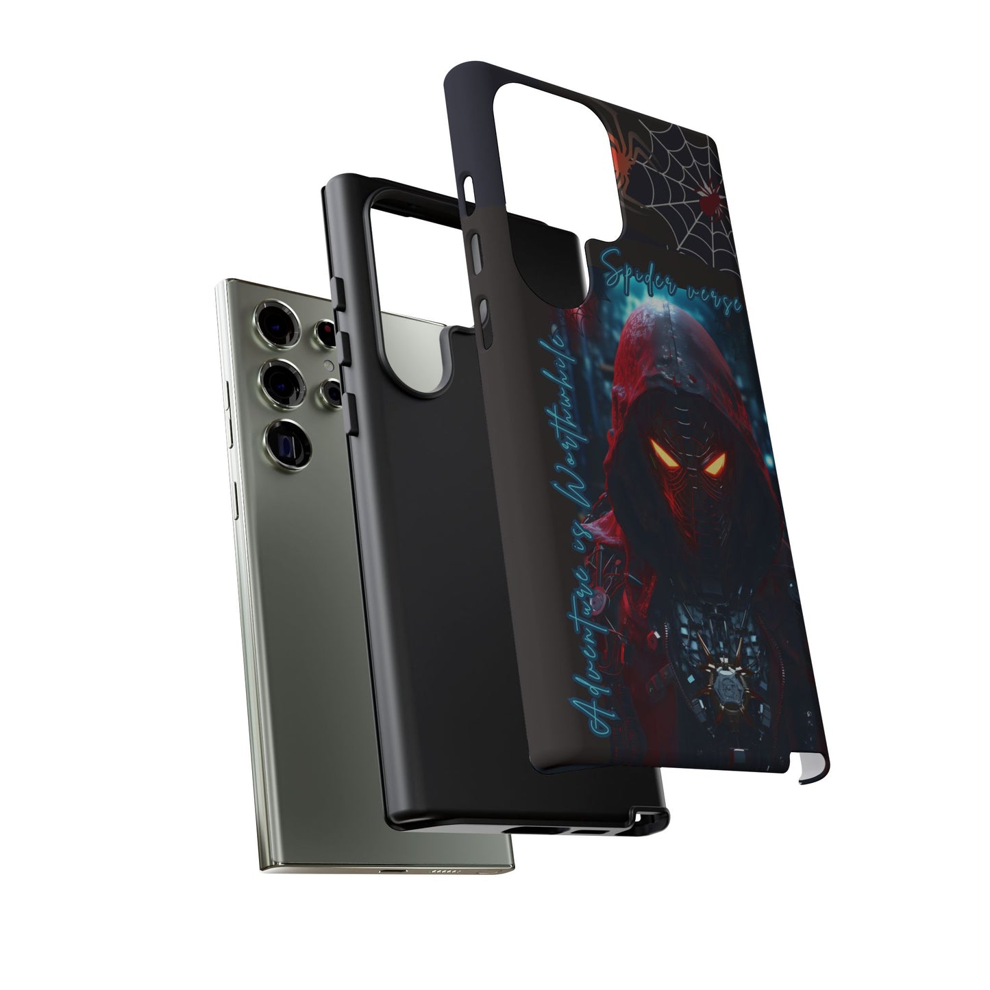 Spiderman Phone Case — Neon Hooded Skull Design "Spider verse"