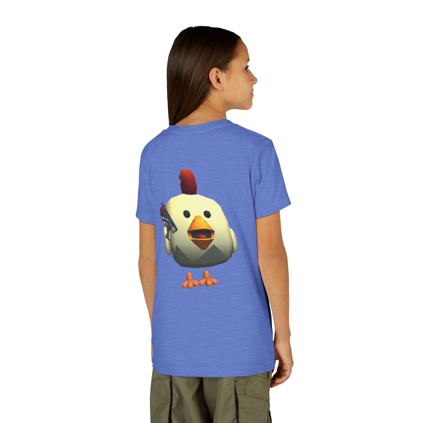 Youth Tee — Cute Chicken Gun Character Kids T-Shirt
