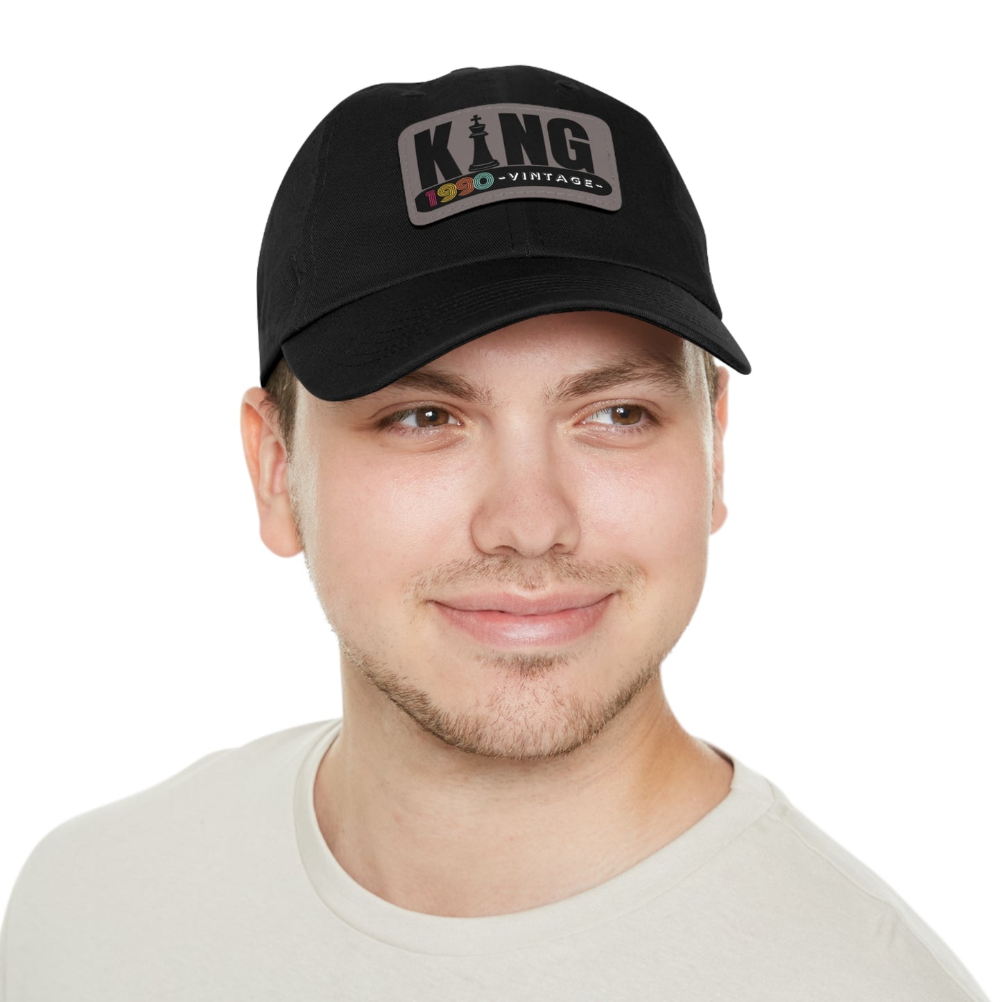 King 1990 Vintage Leather Patch Dad Hat