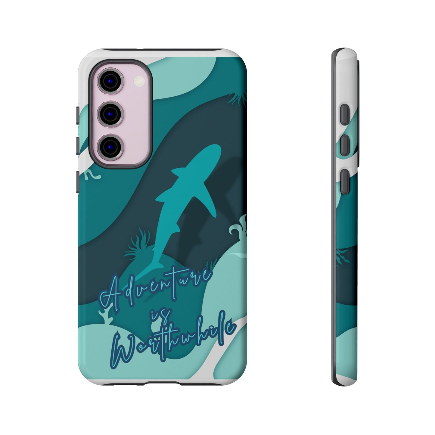 Blue Ocean Phone Case - "Adventure is Worthwhile" Teal Protective Cover
