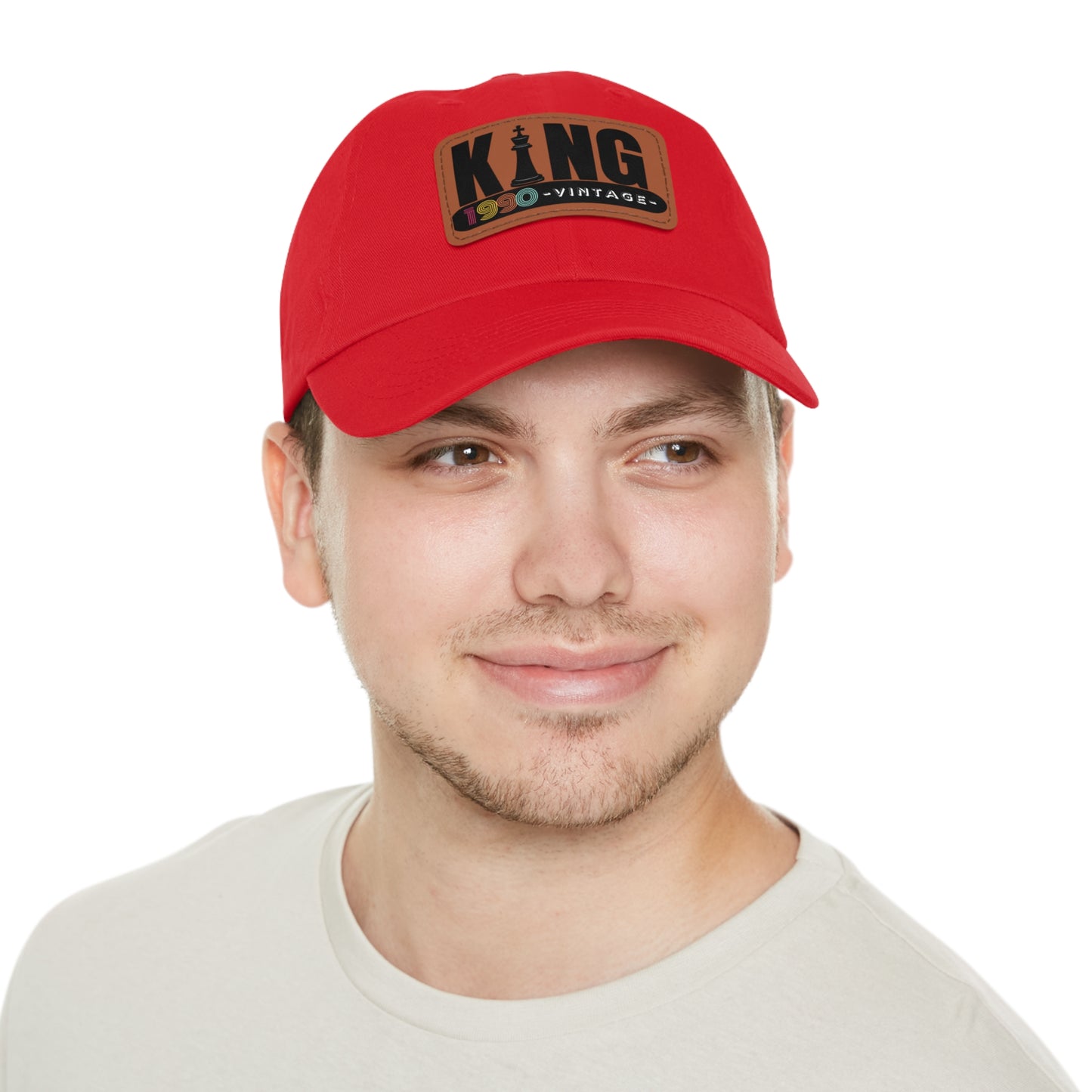 King 1990 Vintage Leather Patch Dad Hat