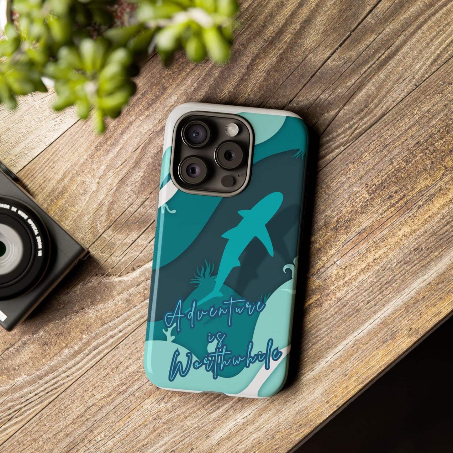 Blue Ocean Phone Case - "Adventure is Worthwhile" Teal Protective Cover