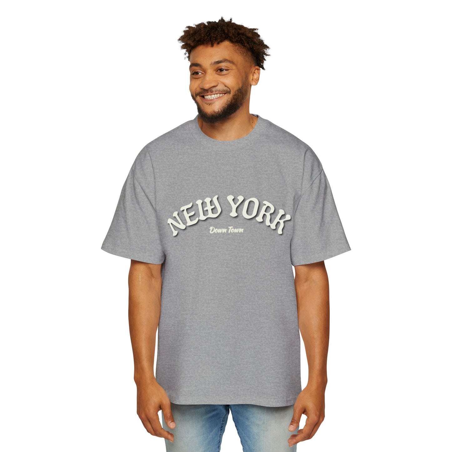 Oversized Tee — 'New York' Front & 'Nope.' Script Back Graphic Shirt