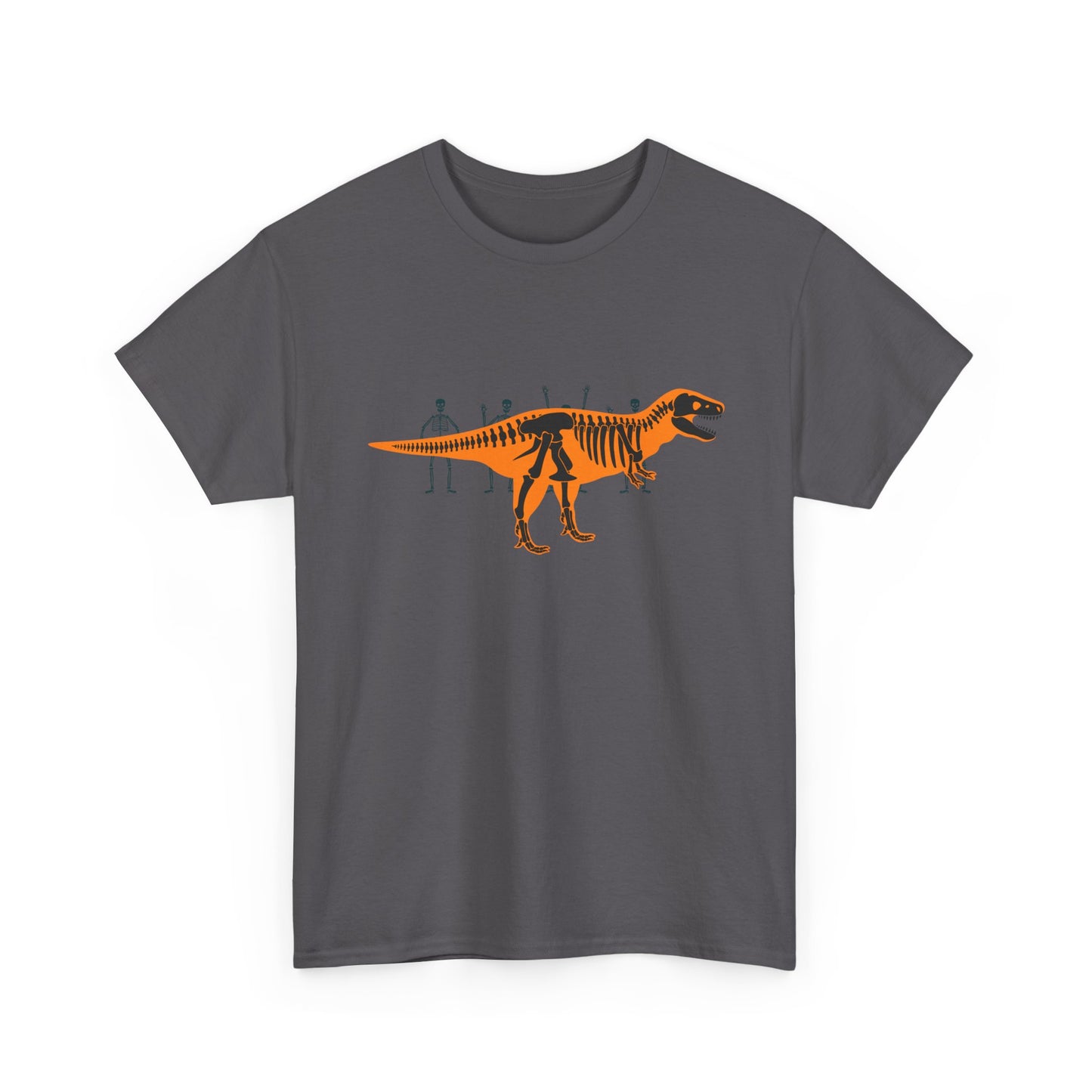 Dinosaur Graphic Tee — Retro Neon T-Rex & Skeleton Shirt