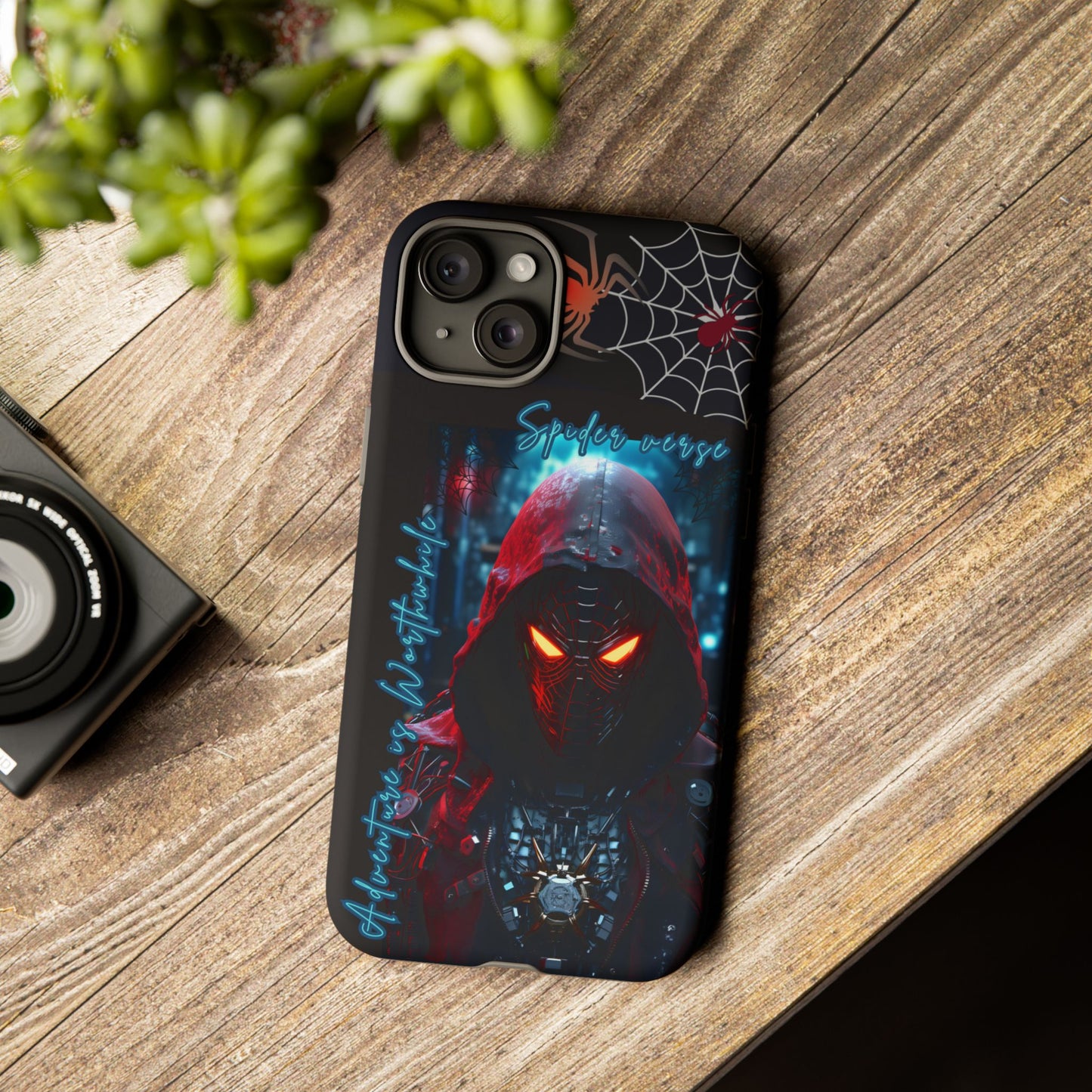 Spiderman Phone Case — Neon Hooded Skull Design "Spider verse"