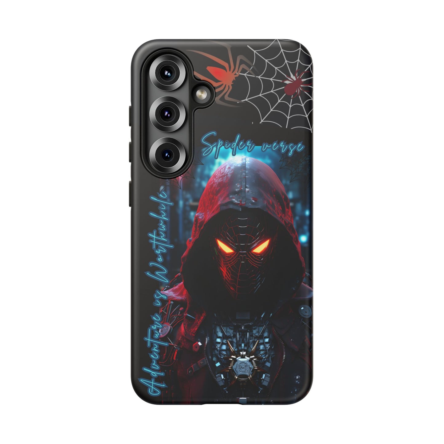 Spiderman Phone Case — Neon Hooded Skull Design "Spider verse"