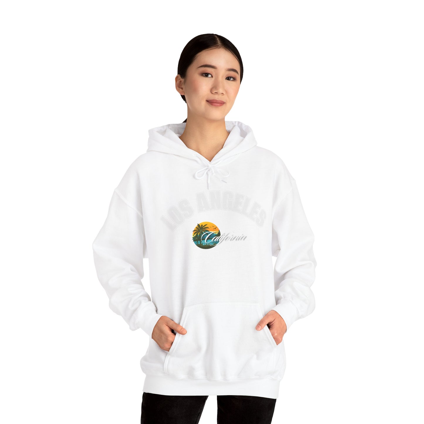Los Angeles Retro Surf Hoodie — Vintage Sunset Car & Palm Tree Sweatshirt
