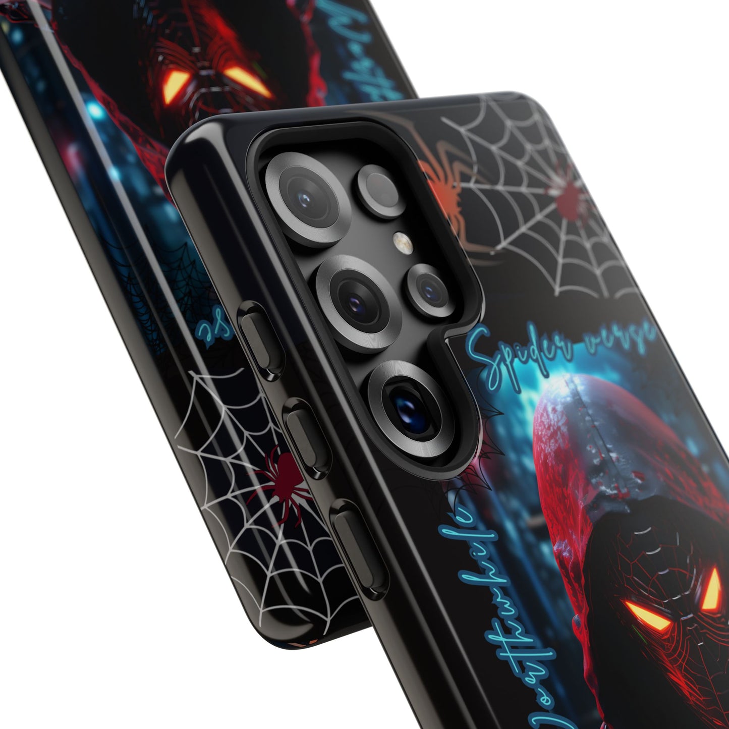 Spiderman Phone Case — Neon Hooded Skull Design "Spider verse"