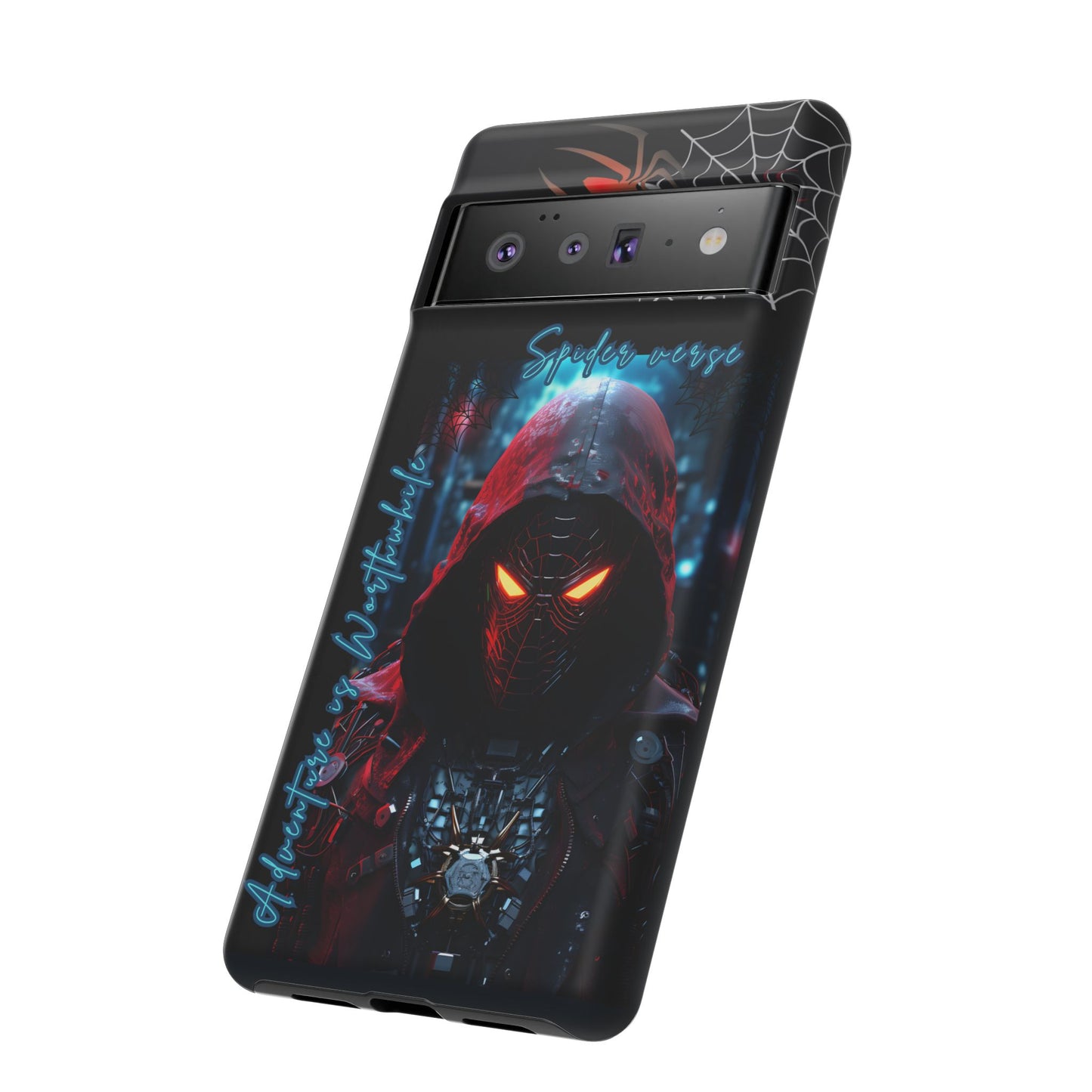 Spiderman Phone Case — Neon Hooded Skull Design "Spider verse"