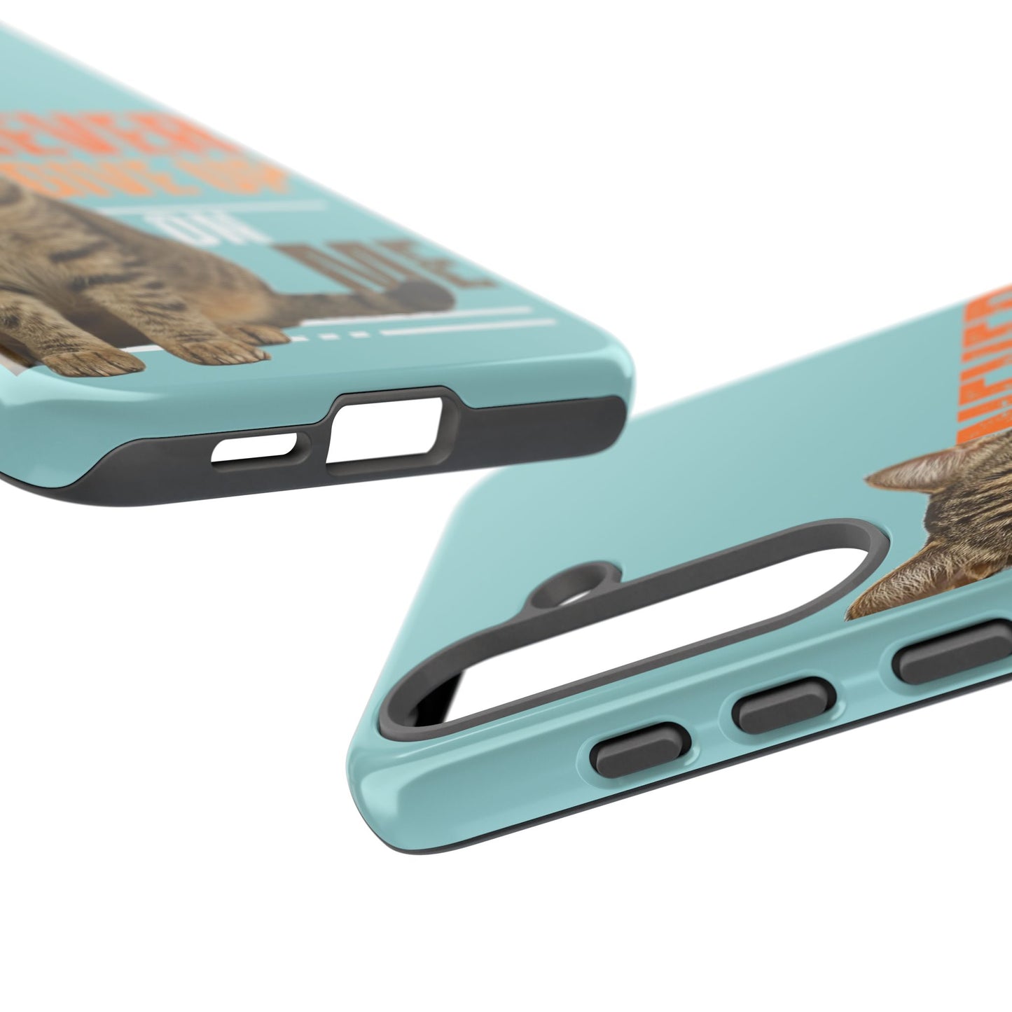 Cat Phone Case — "Never Give Up On Me" Inspirational Protective Case
