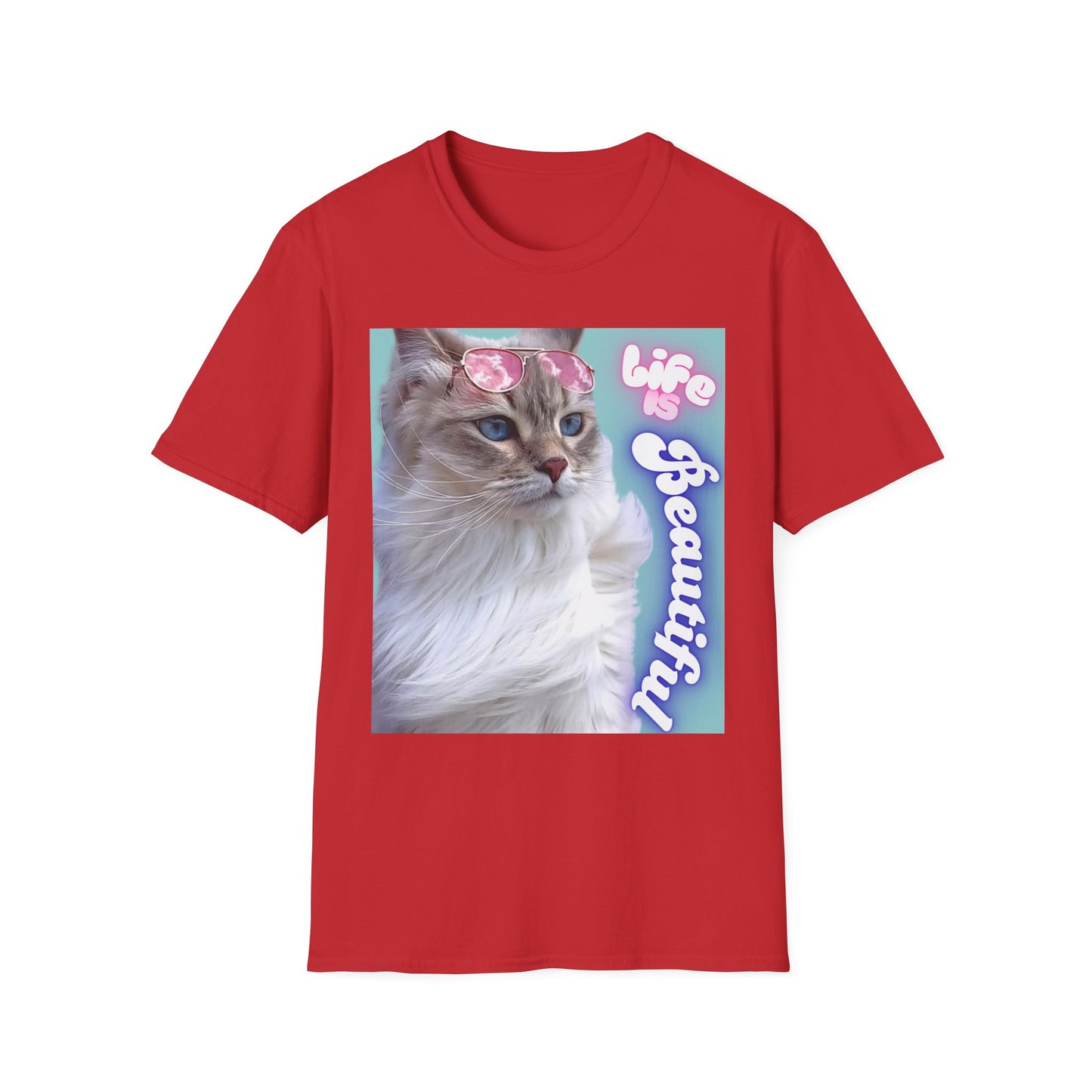 Life Is Beautiful Cat T-Shirt — Inspirational Cat Graphic Tee