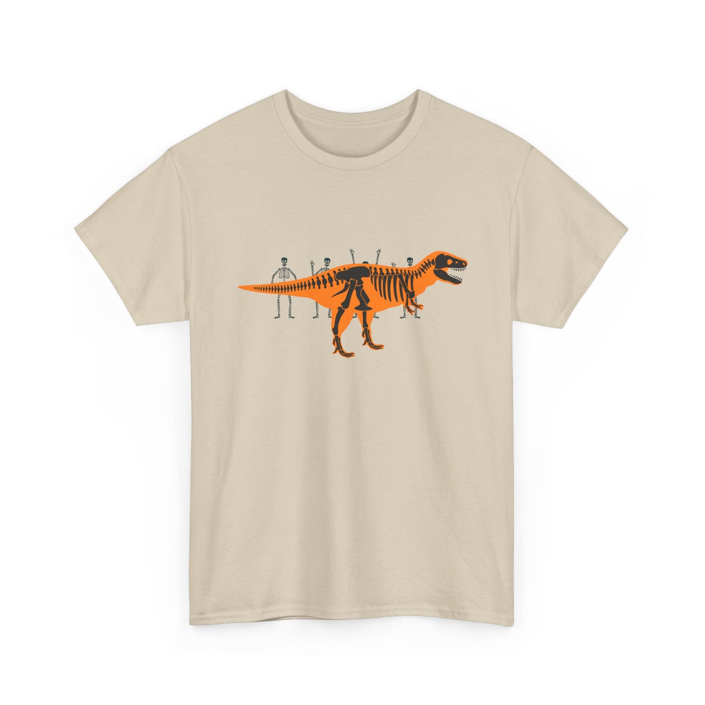 Dinosaur Graphic Tee — Retro Neon T-Rex & Skeleton Shirt