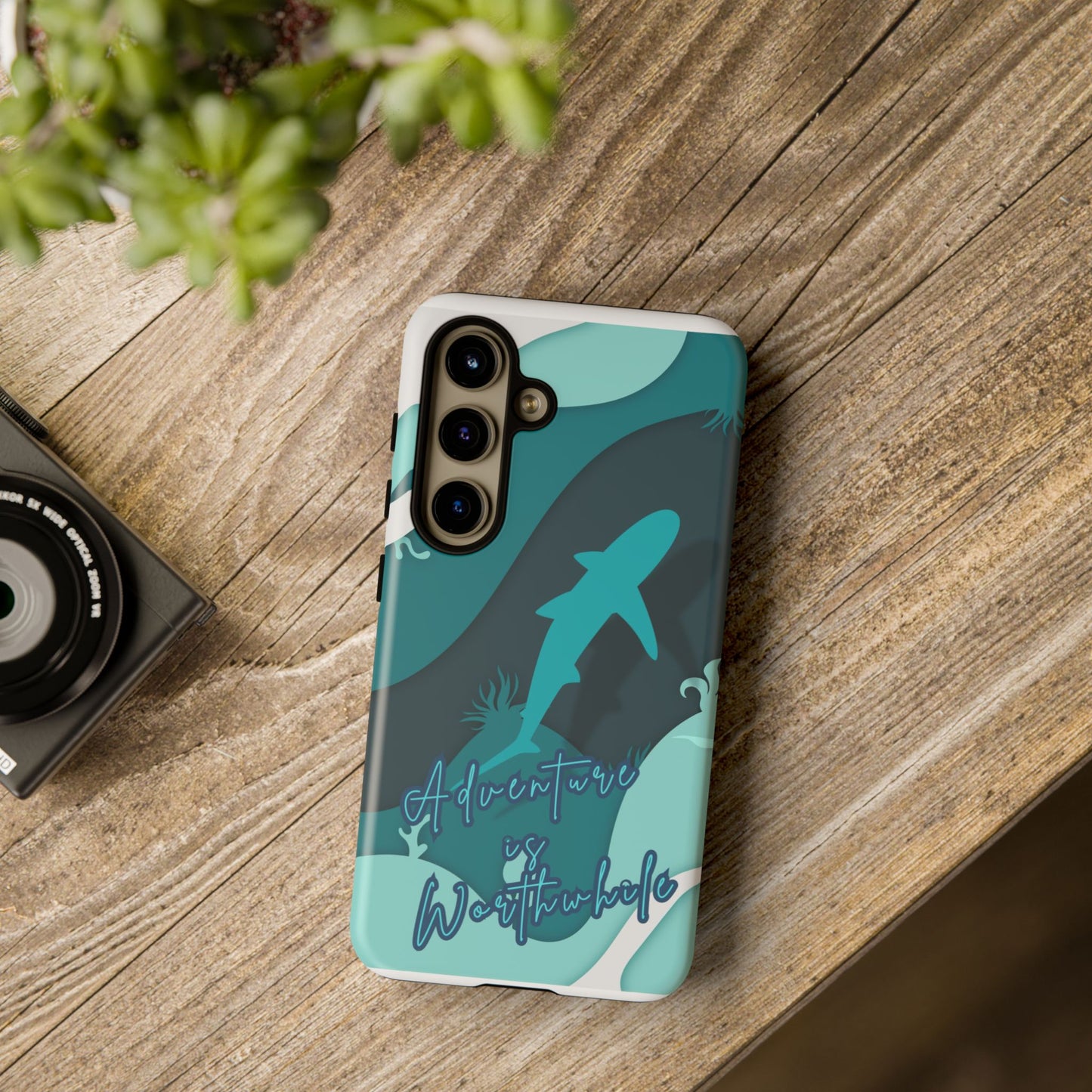 Blue Ocean Phone Case - "Adventure is Worthwhile" Teal Protective Cover