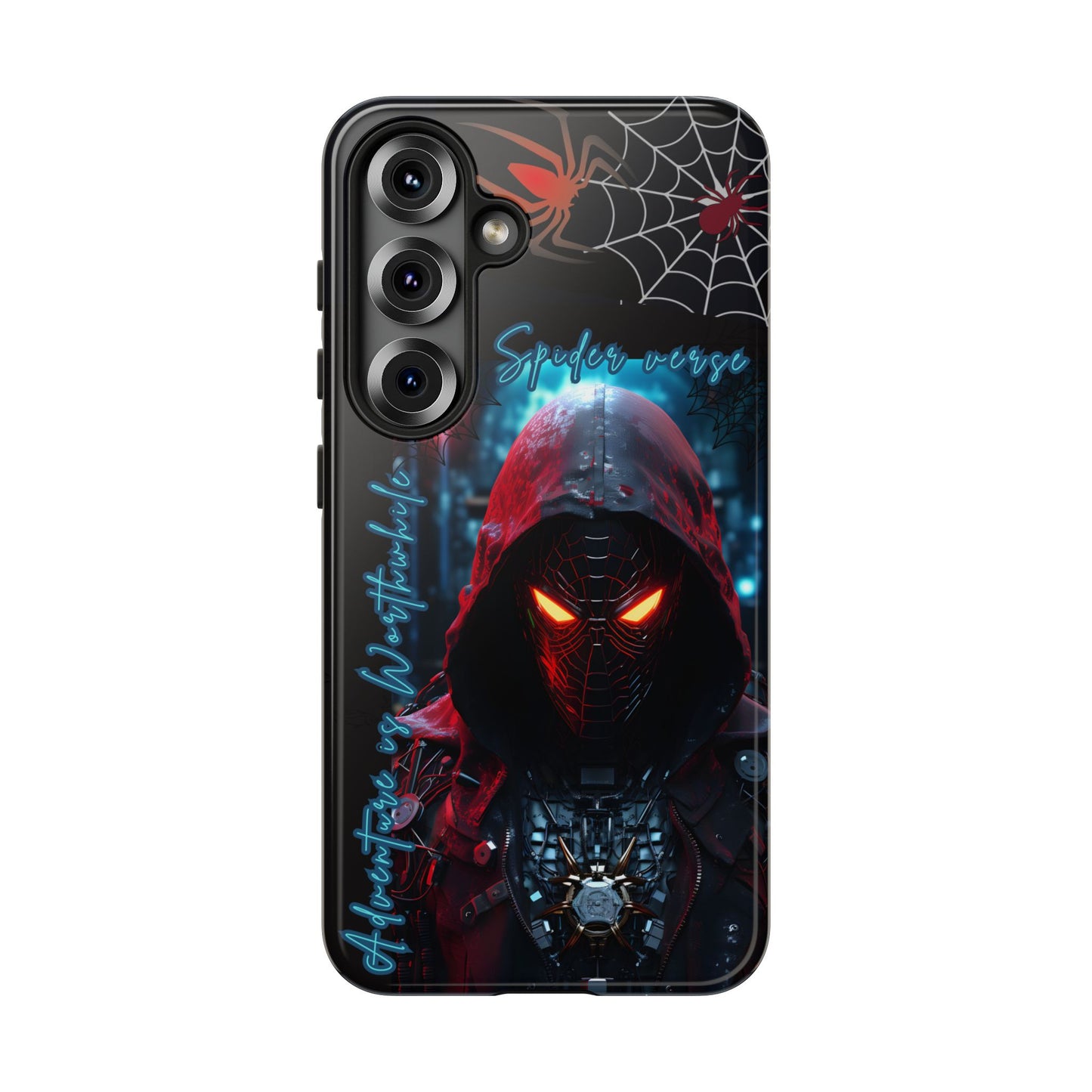 Spiderman Phone Case — Neon Hooded Skull Design "Spider verse"