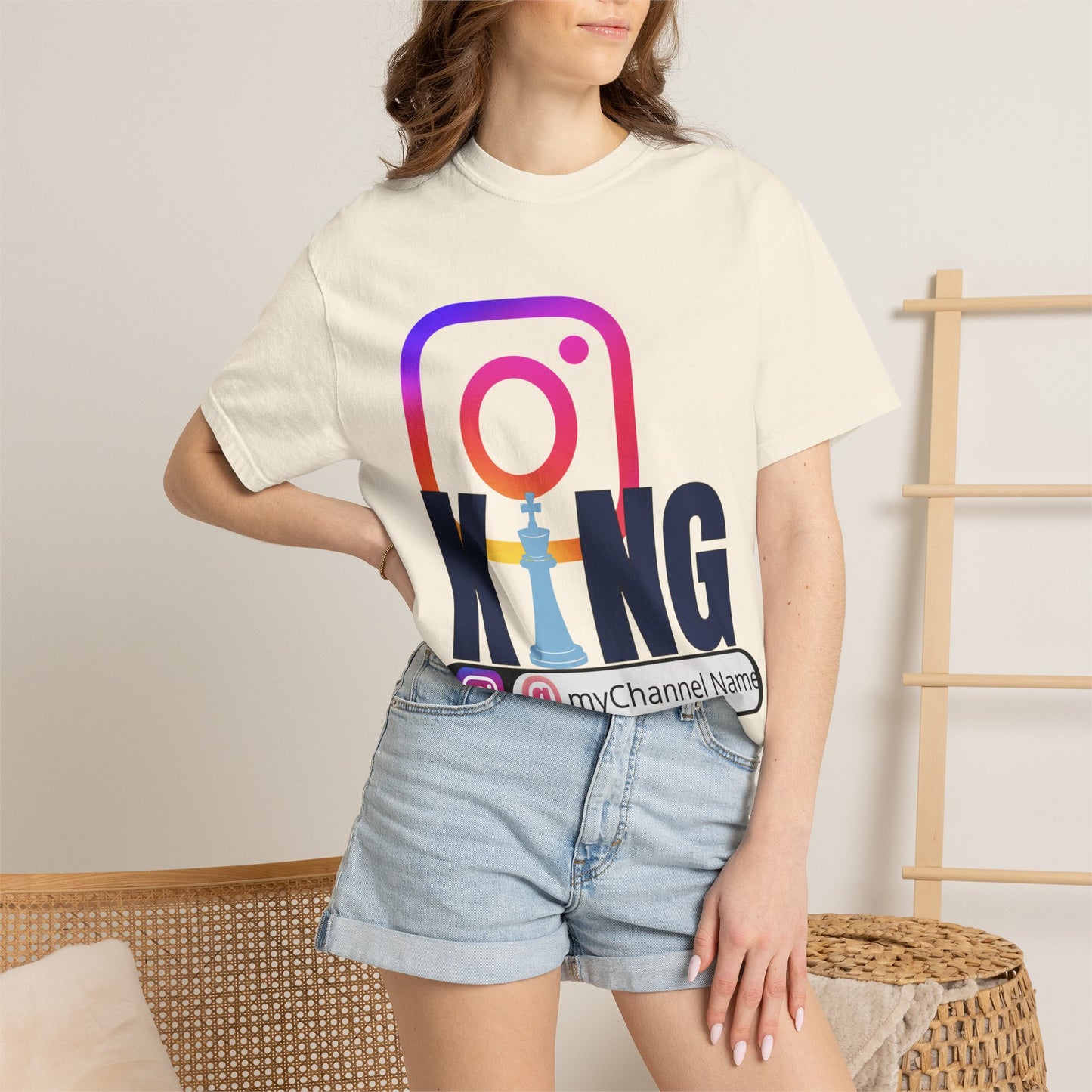 Instagram King T-Shirt — Custom @myChannel Name Social Media Tee