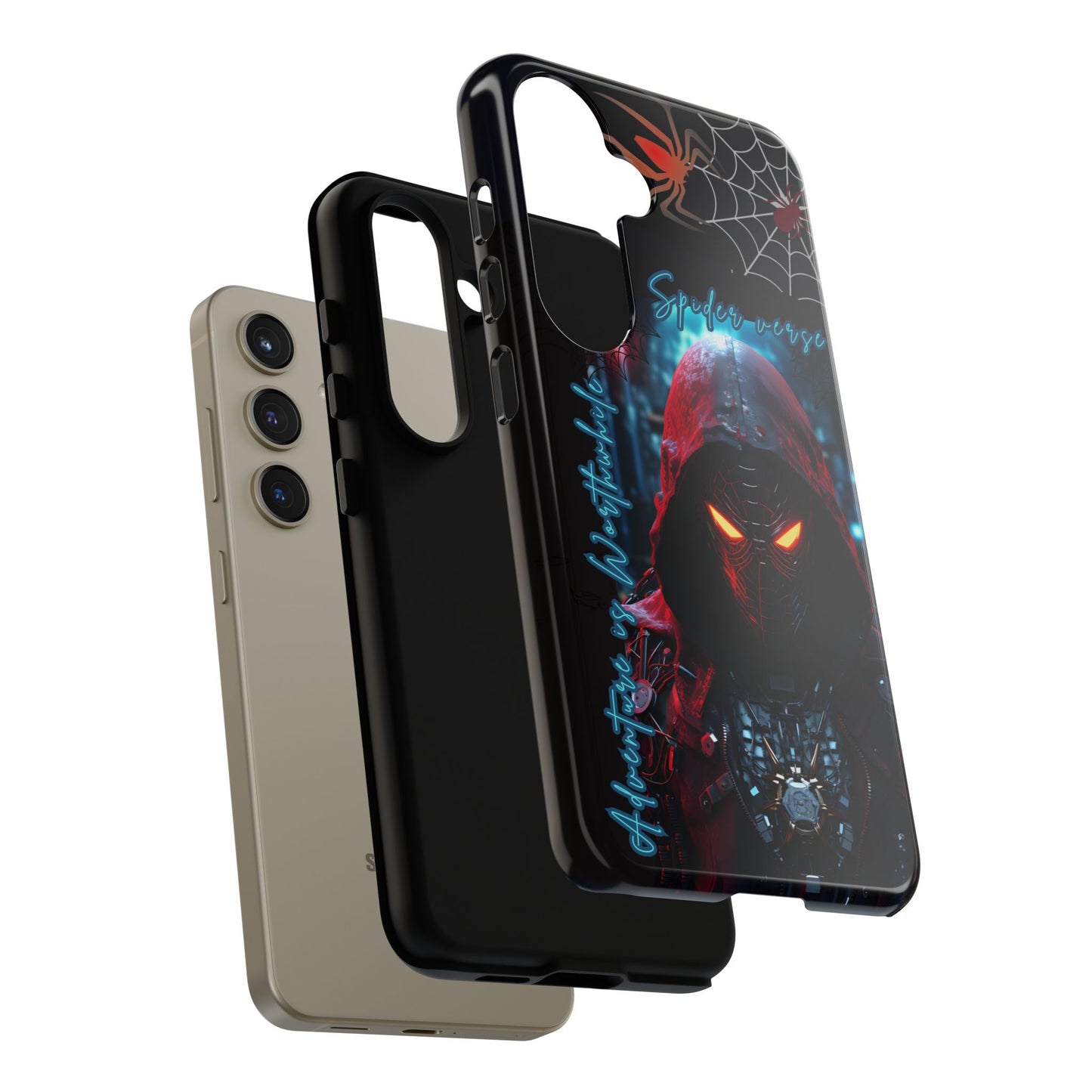 Spiderman Phone Case — Neon Hooded Skull Design "Spider verse"