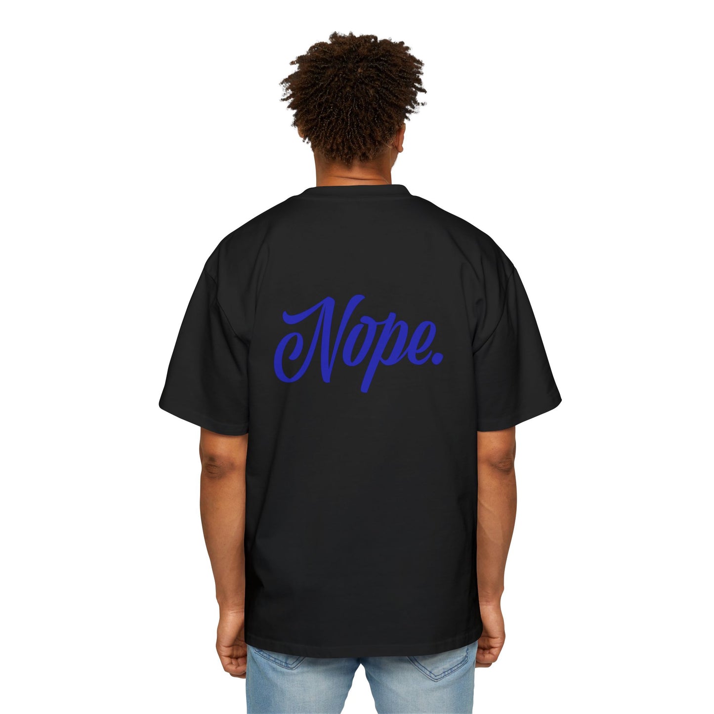 Oversized Tee — 'New York' Front & 'Nope.' Script Back Graphic Shirt