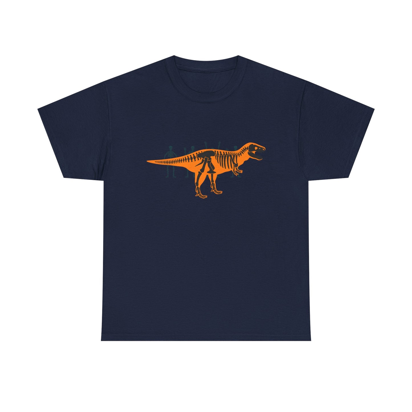 Dinosaur Graphic Tee — Retro Neon T-Rex & Skeleton Shirt