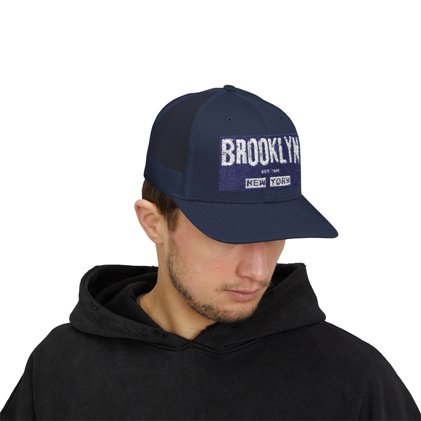 Brooklyn Trucker Cap – Vintage Sequin Patch Snapback