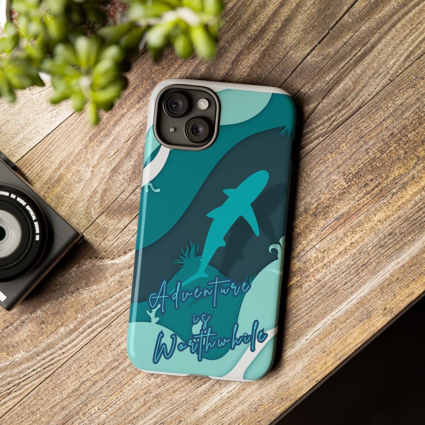 Blue Ocean Phone Case - "Adventure is Worthwhile" Teal Protective Cover
