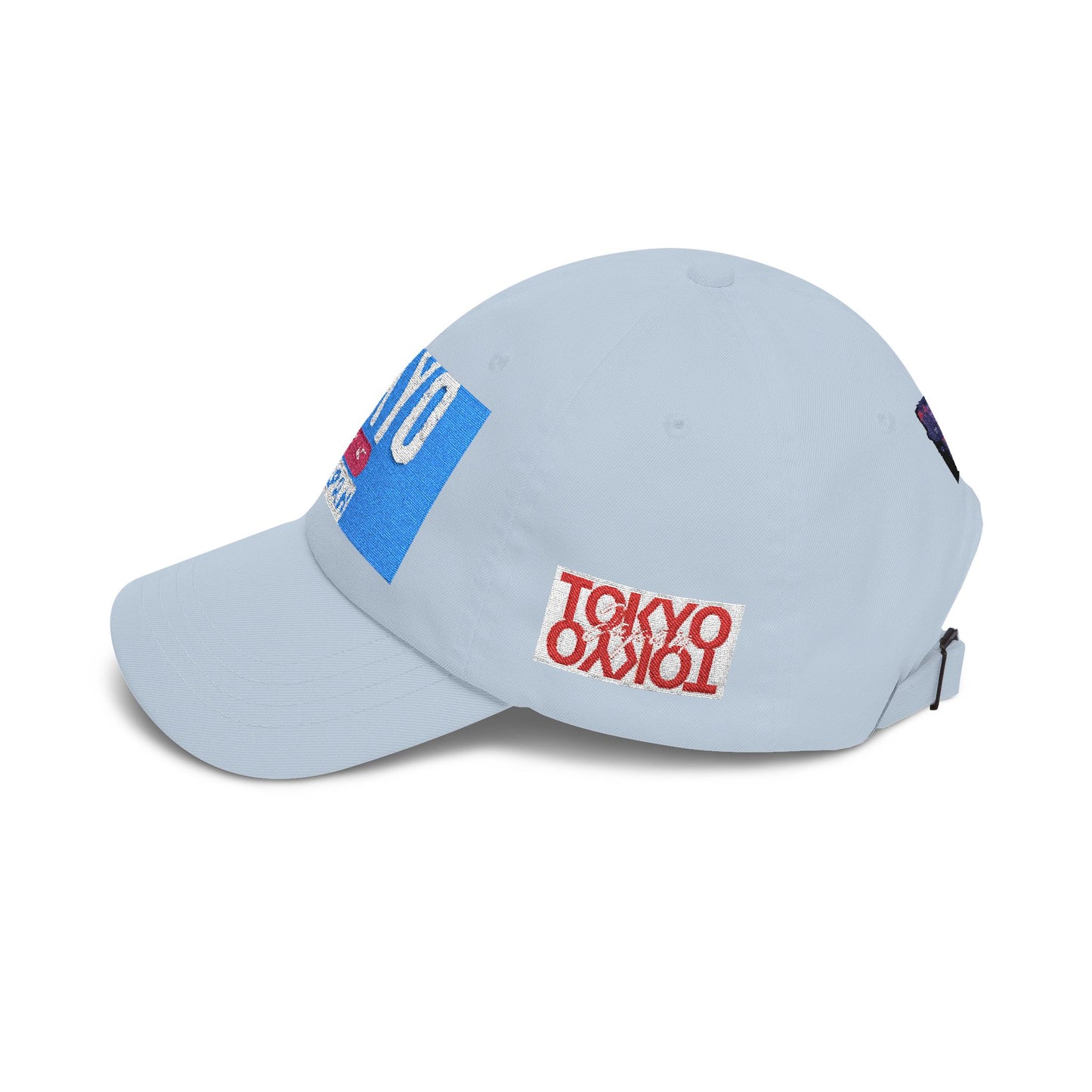 Tokyo Retro Patch Dad Cap – White Embroidered Travel Baseball Hat