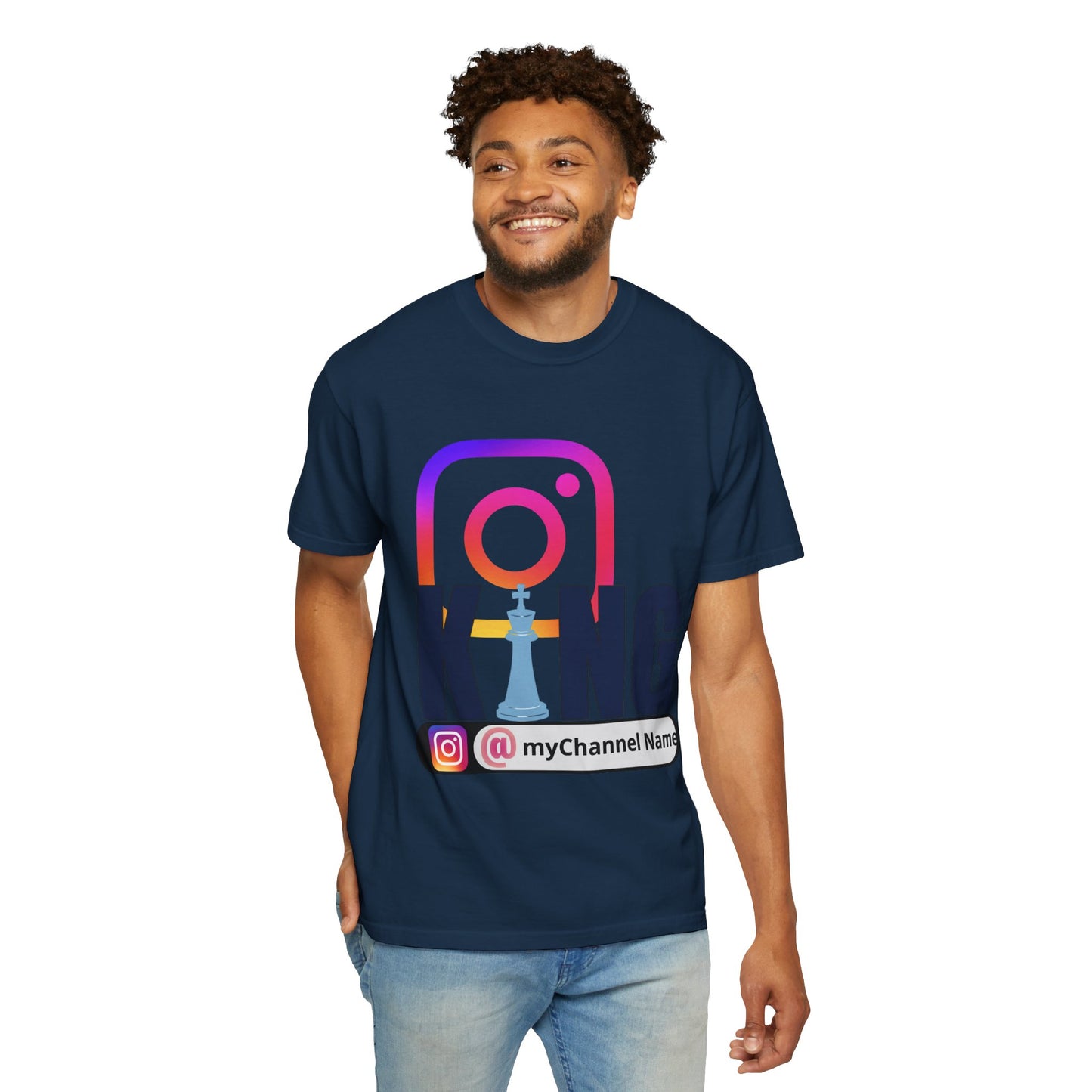 Instagram King T-Shirt — Custom @myChannel Name Social Media Tee