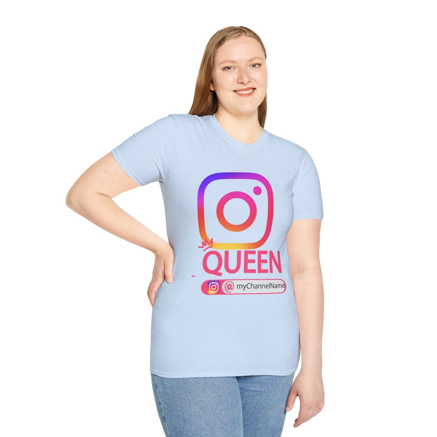 Instagram Queen T-Shirt — "Queen" Social Media Tee with Custom @handle