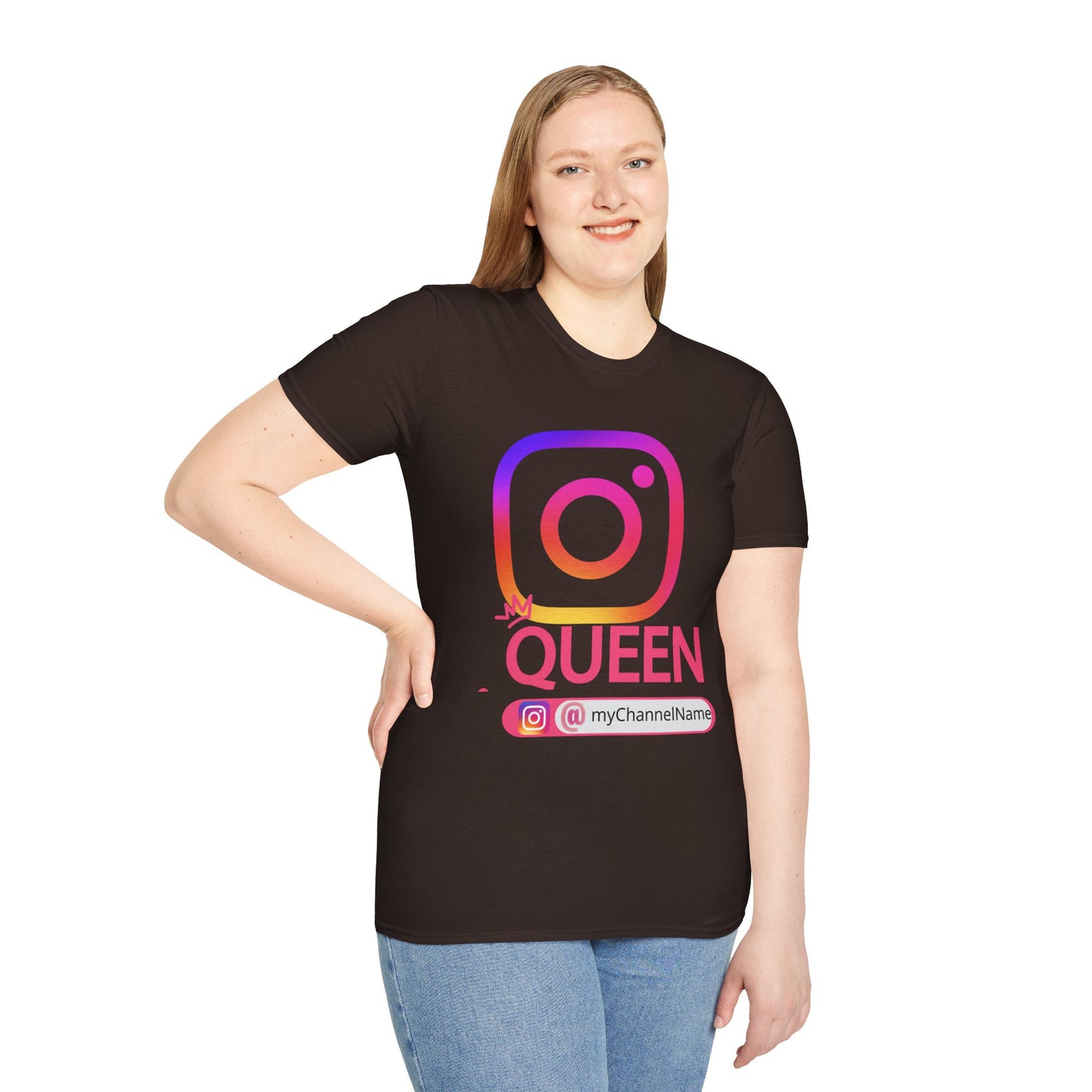 Instagram Queen T-Shirt — "Queen" Social Media Tee with Custom @handle