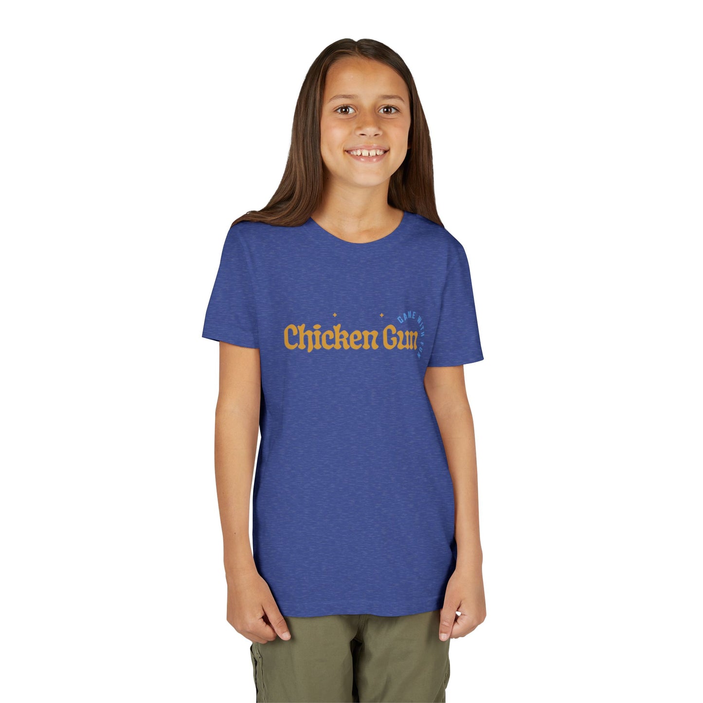 Youth Tee — Cute Chicken Gun Character Kids T-Shirt