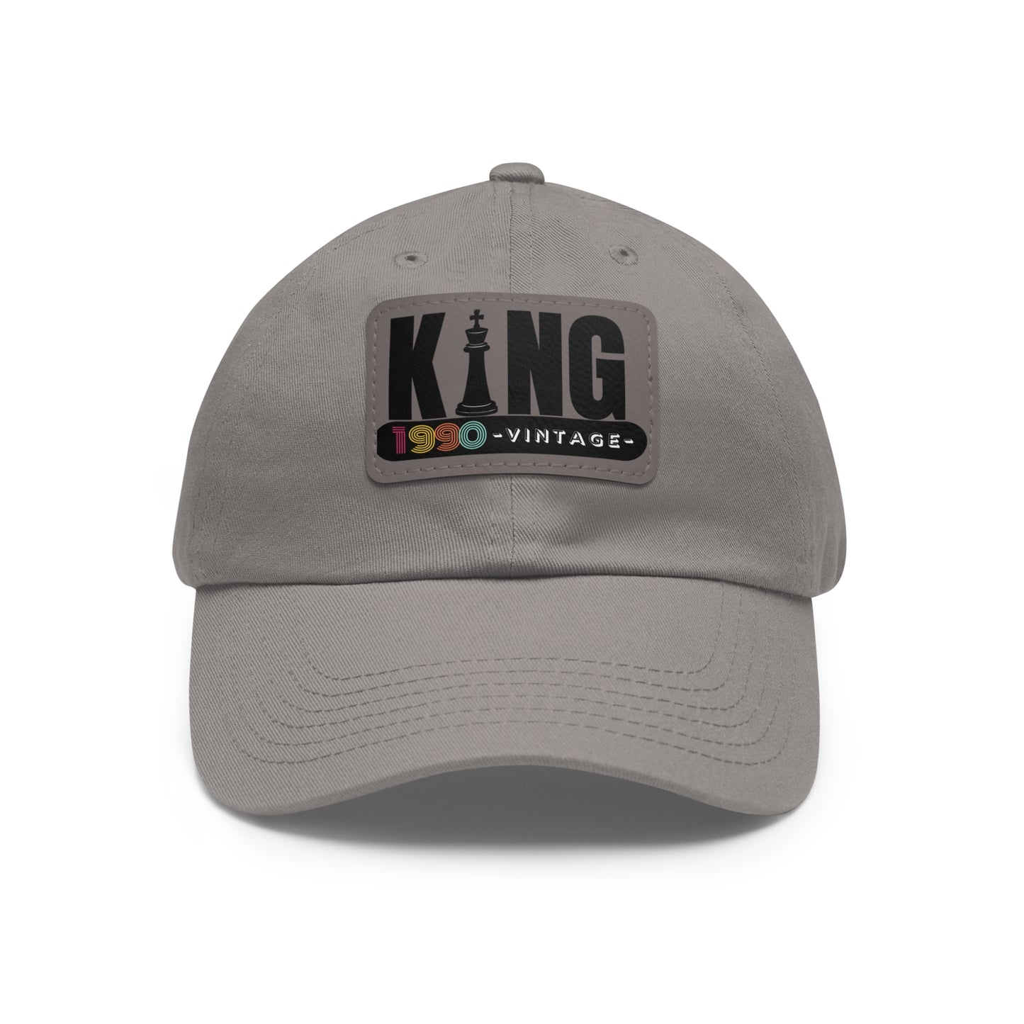 King 1990 Vintage Leather Patch Dad Hat