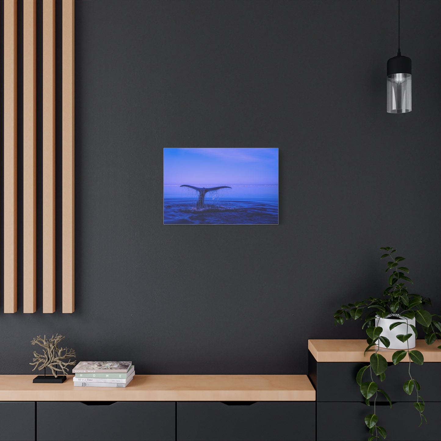 Whale Tail Matte Canvas Print — Ocean Sunset Wall Art