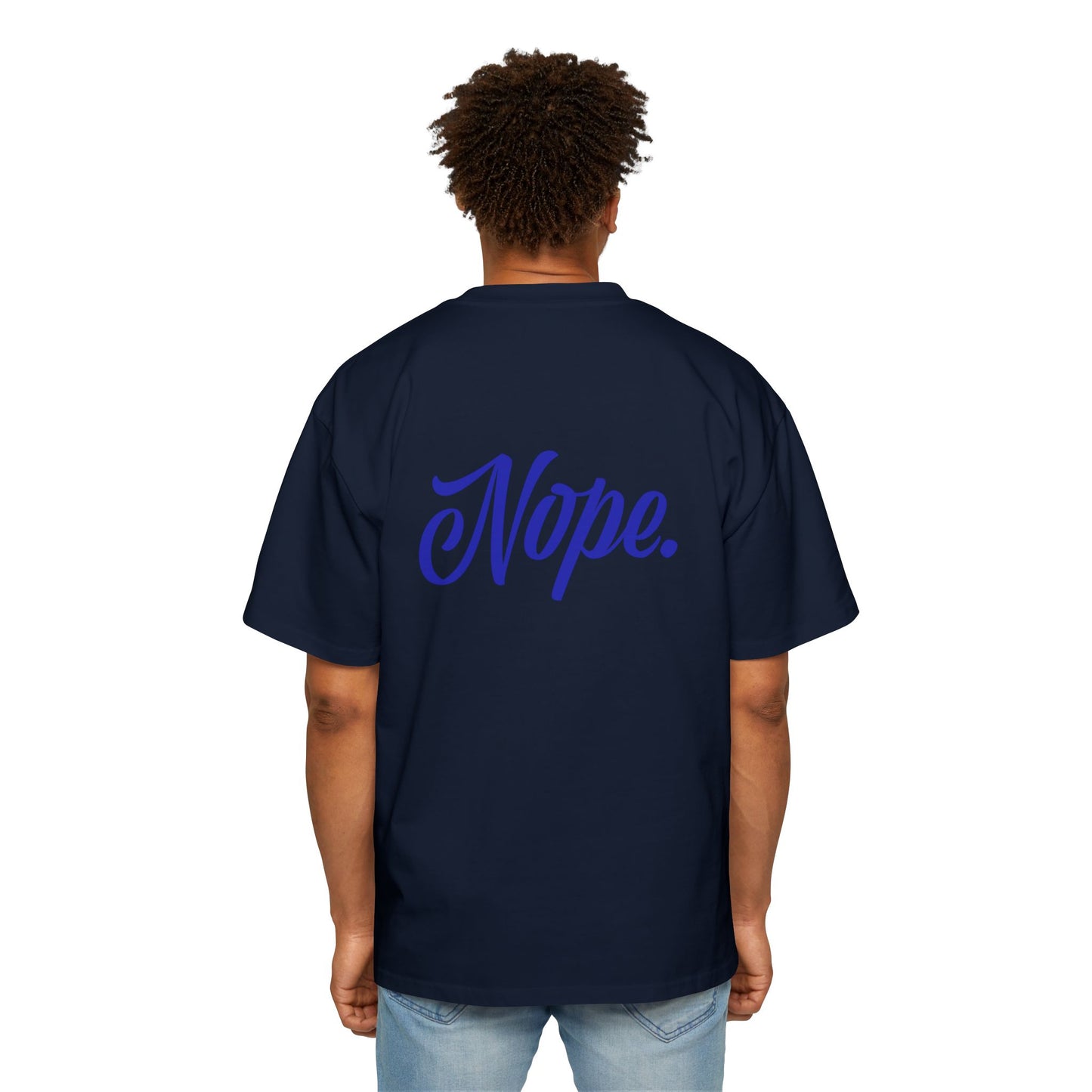 Oversized Tee — 'New York' Front & 'Nope.' Script Back Graphic Shirt